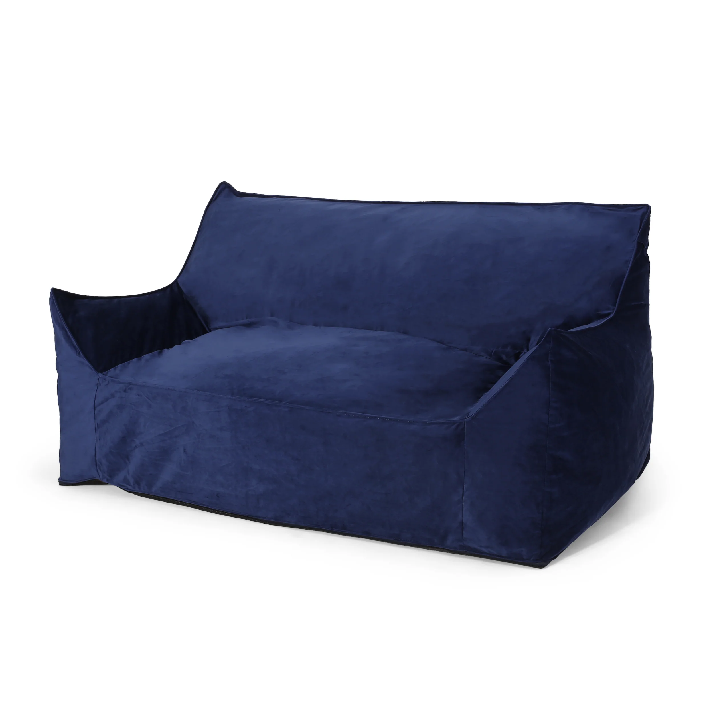 Calef Modern Velveteen 2 Seater Oversized Bean Bag Chair with Armrests - furnishings
