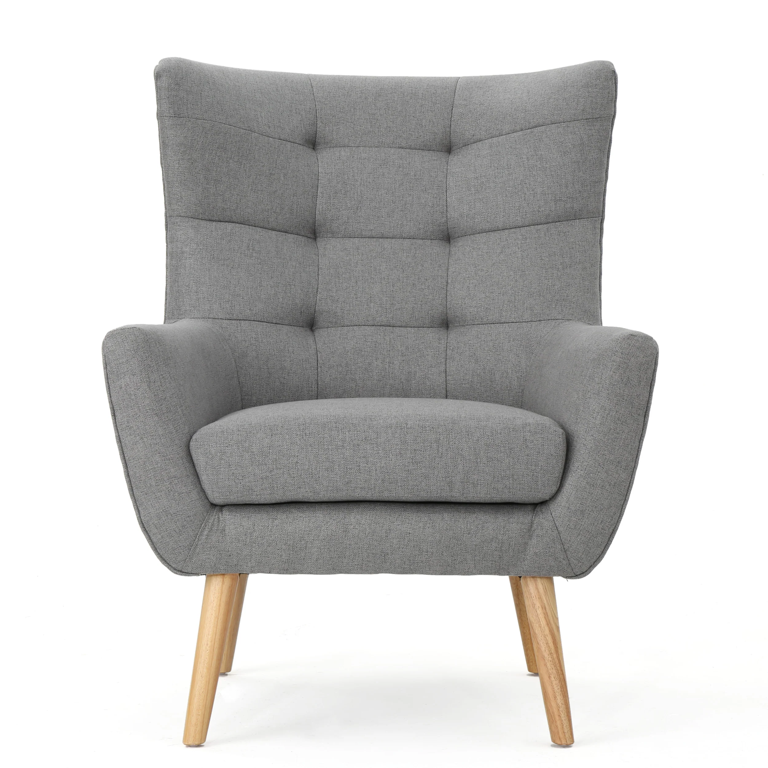 Temescal Mid Century Modern Dark Teal Fabric Accent Chair - furnishings