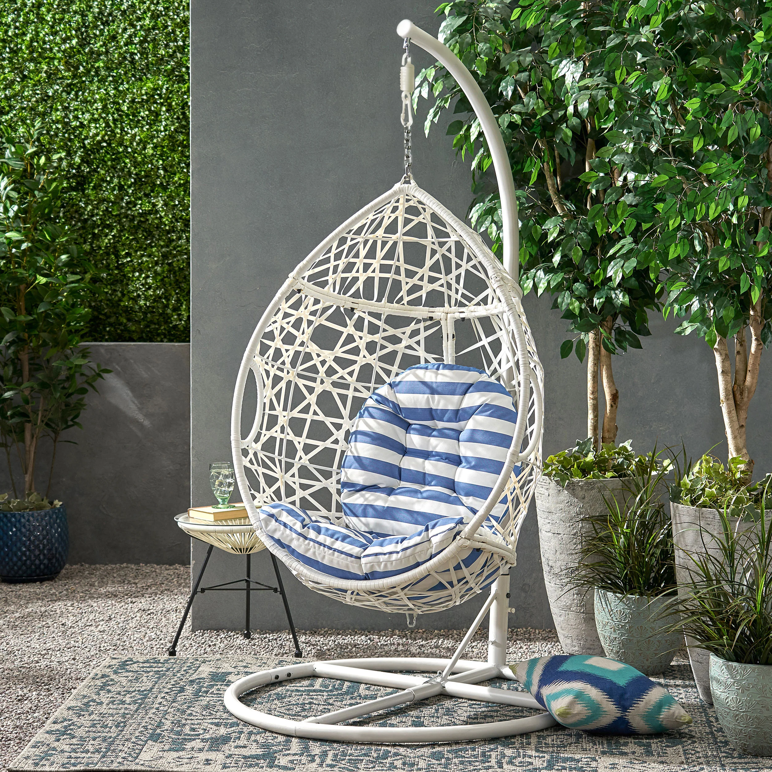 Berkley Outdoor Wicker Hanging Teardrop / Egg Chair - furnishings
