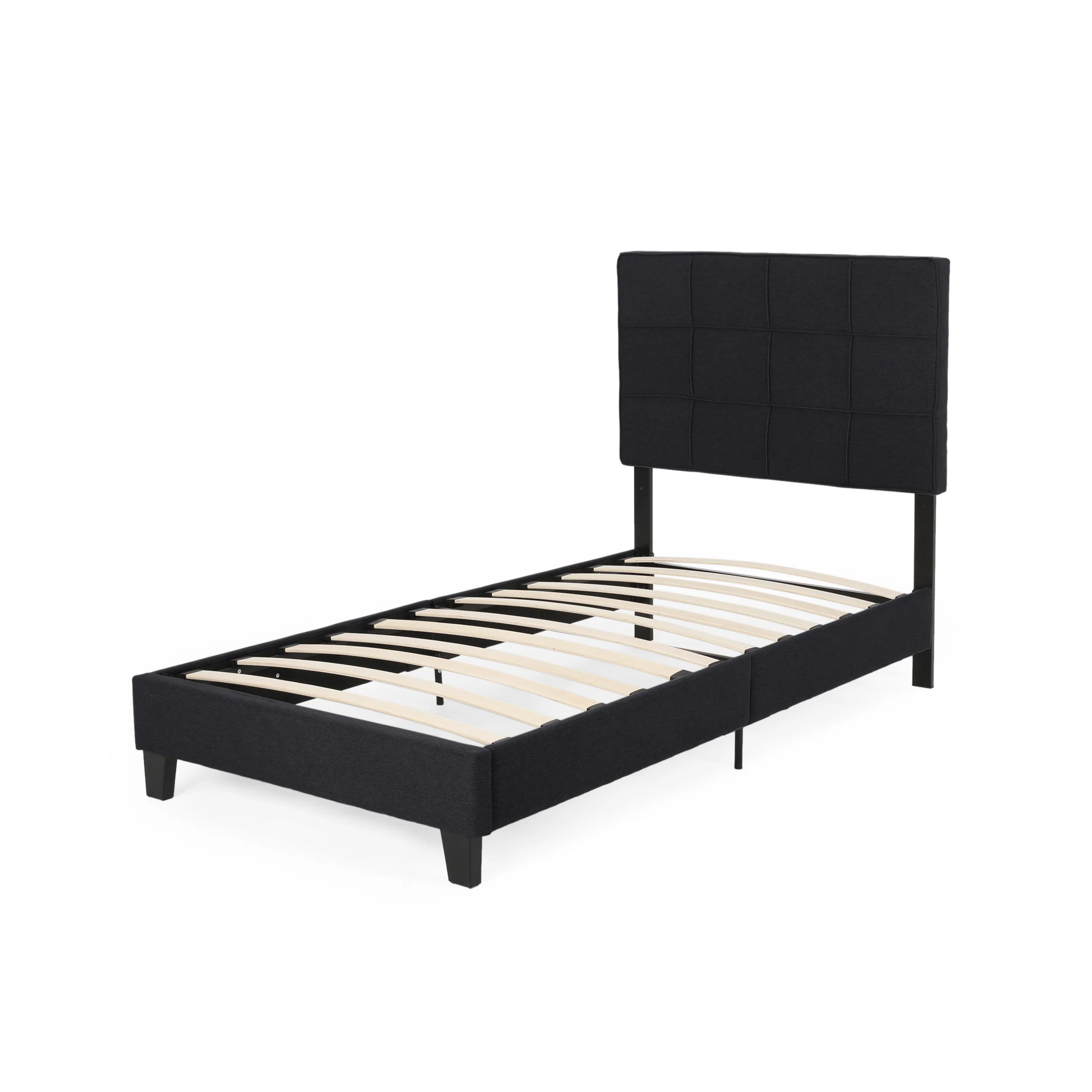 Salome Fully-Upholstered Platform Bed Frame, Low-Profile,  Contemporary - furnishings