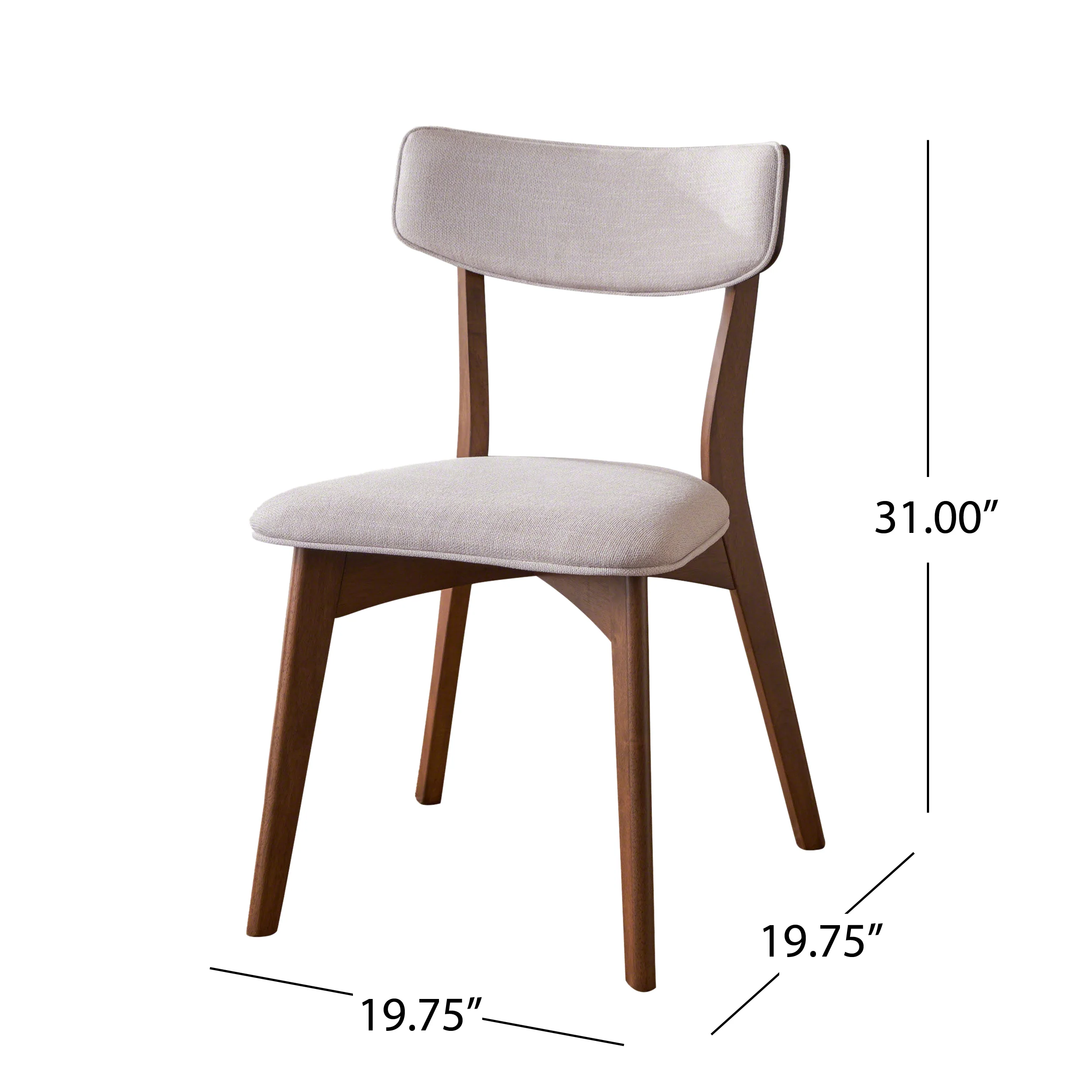Nerron Mid Century Finished 5 Piece Wood Dining Set with Fabric Chairs - furnishings
