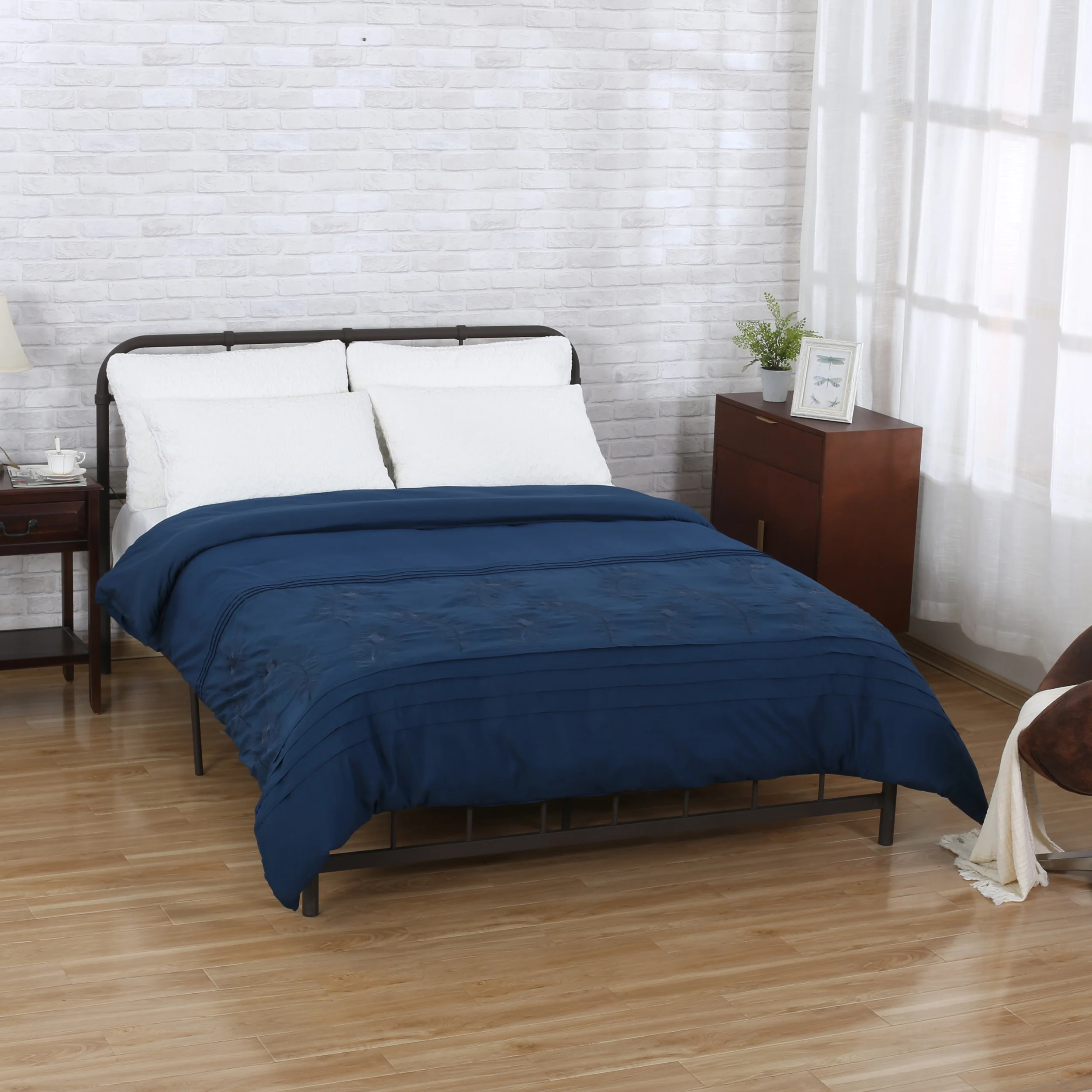 Zoey Queen Size Fabric Duvet Cover - furnishings