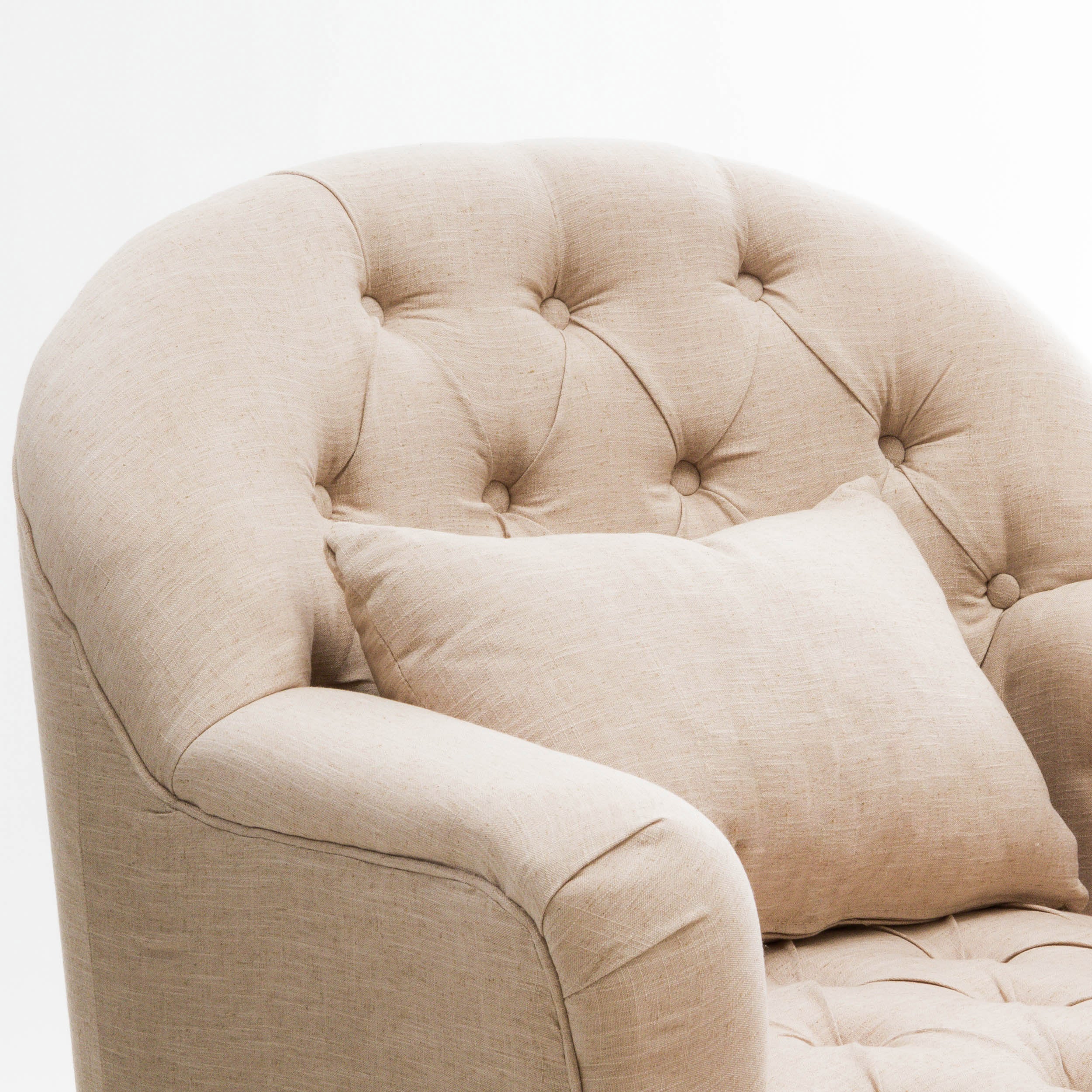 Nelson Button Tufted Fabric Armchair - furnishings