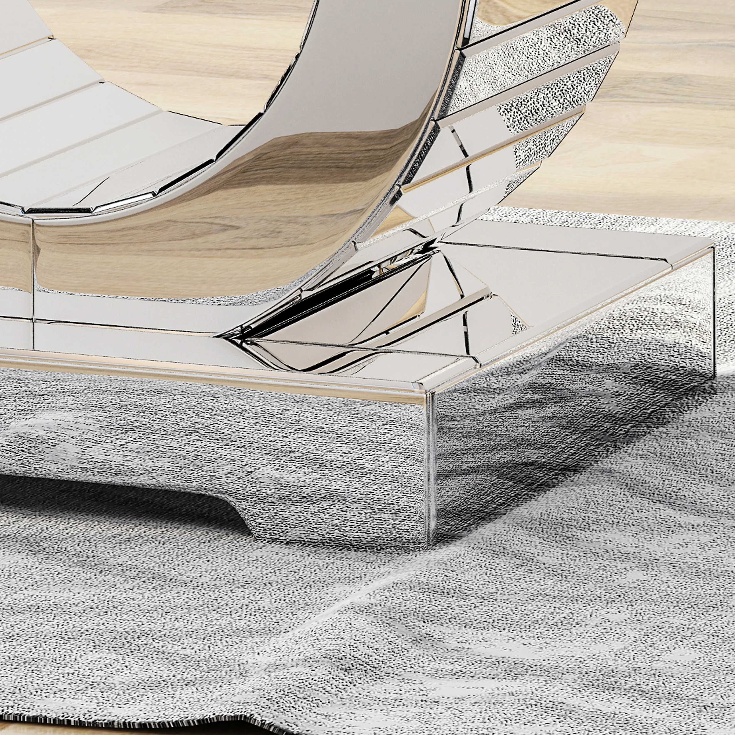 Lance Glam Mirrored Accent Table - furnishings