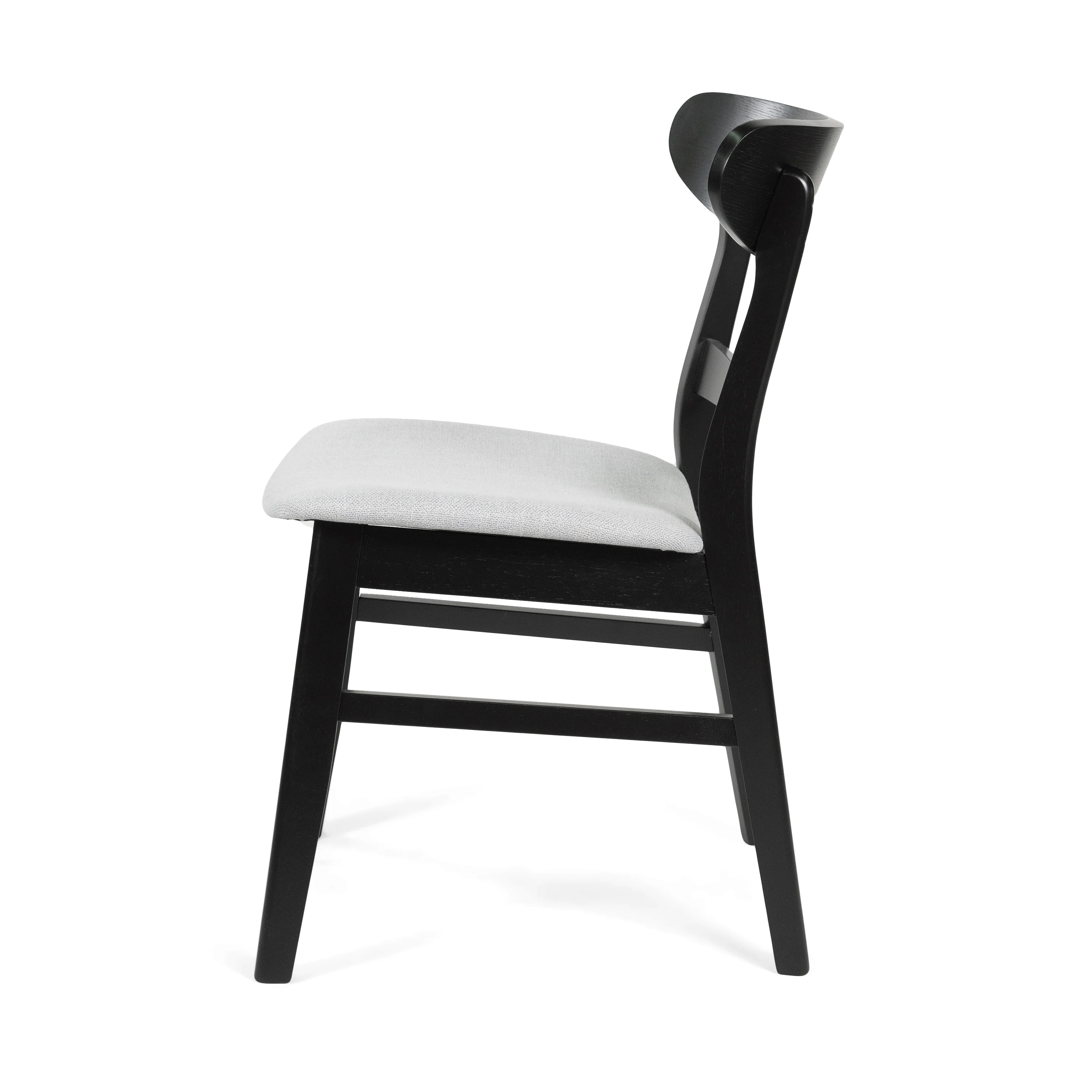 Isador Mid Century Modern Fabric Upholstered Wood Dining Chairs, Set of 2 - furnishings