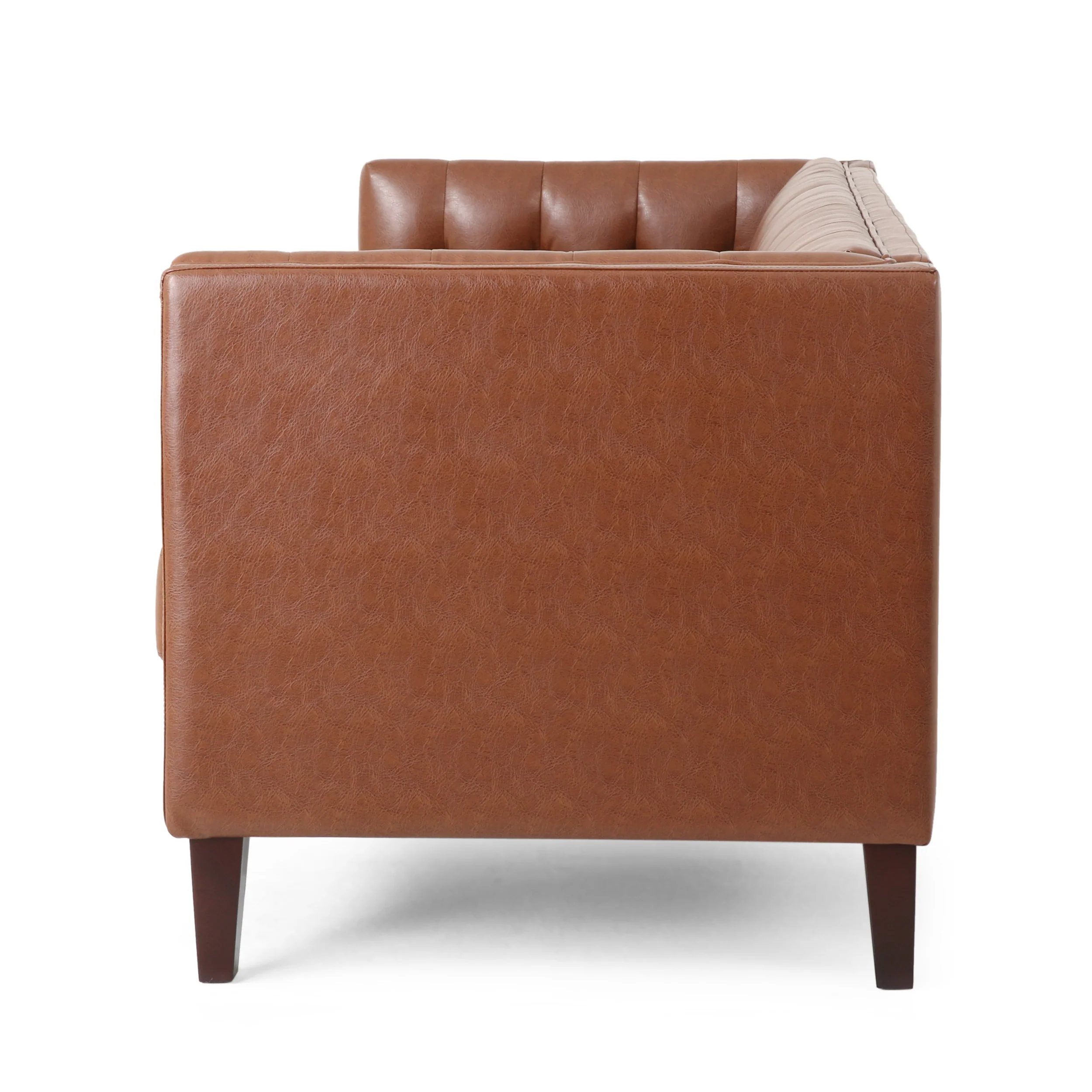 Silkie Contemporary Faux Leather Tufted 3 Seater Sofa - furnishings