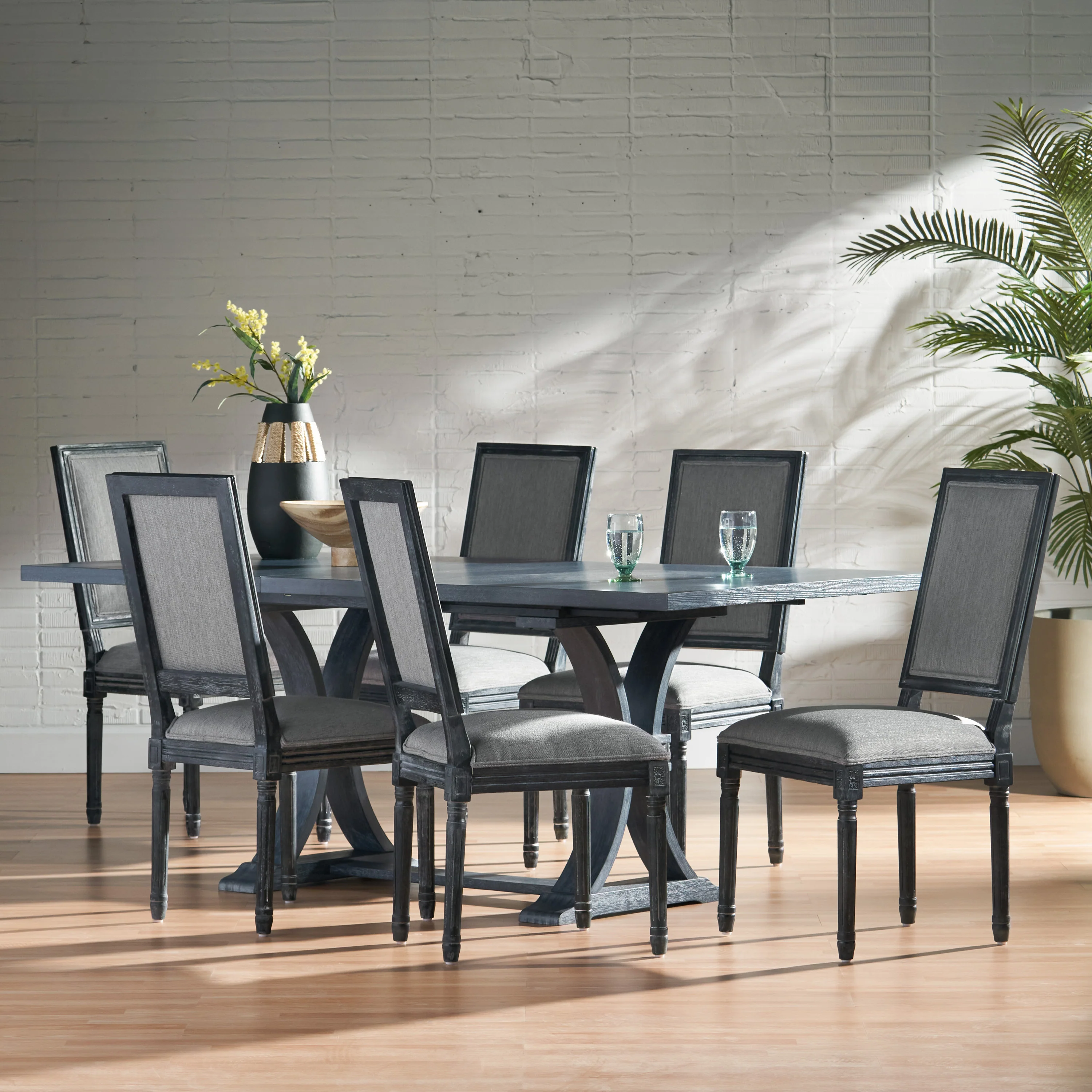 Beckstrom French Country Wood 7-Piece Expandable Dining Set - furnishings