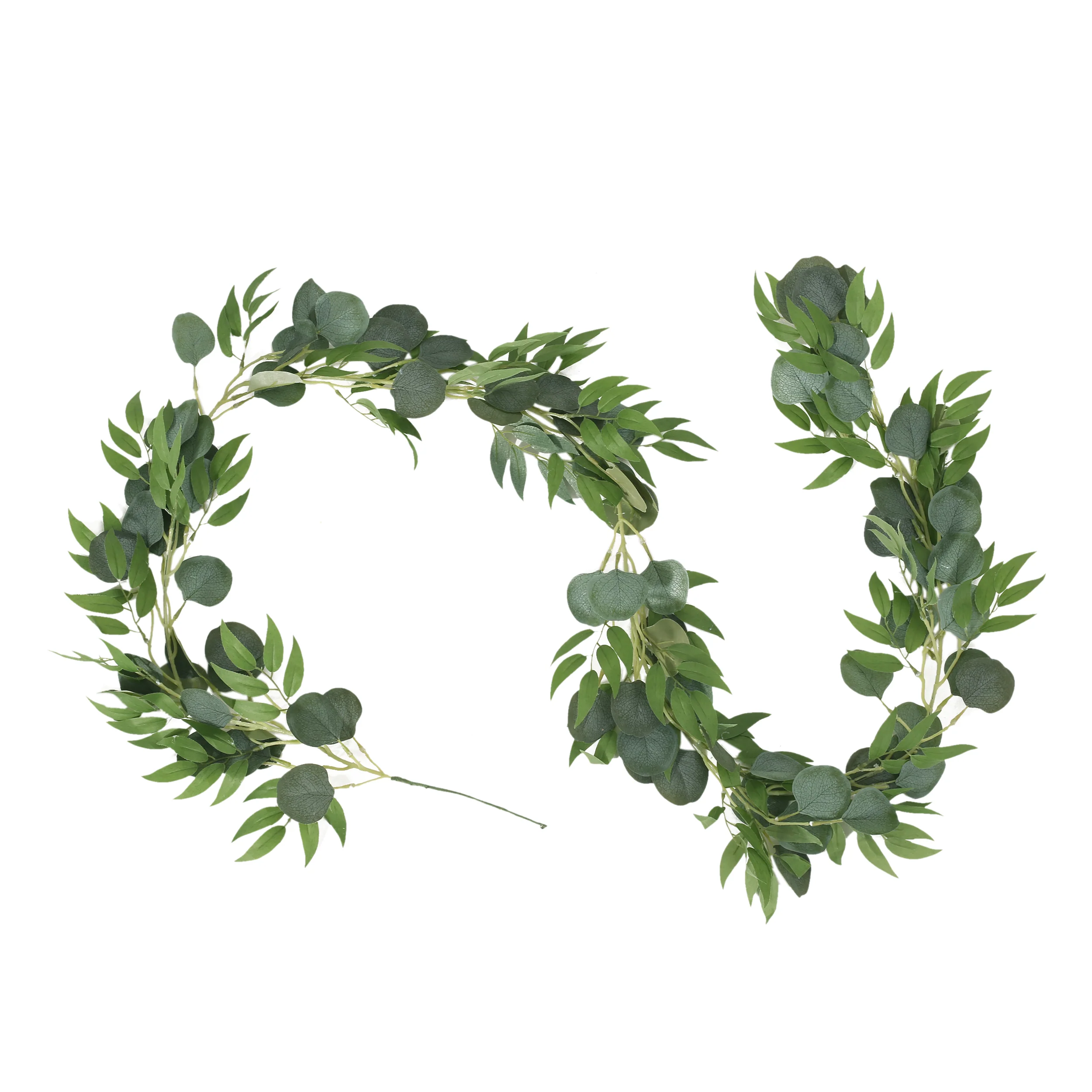 Cragin 6.5-foot Eucalyptus Vine Artificial Silk Garland, Green - furnishings
