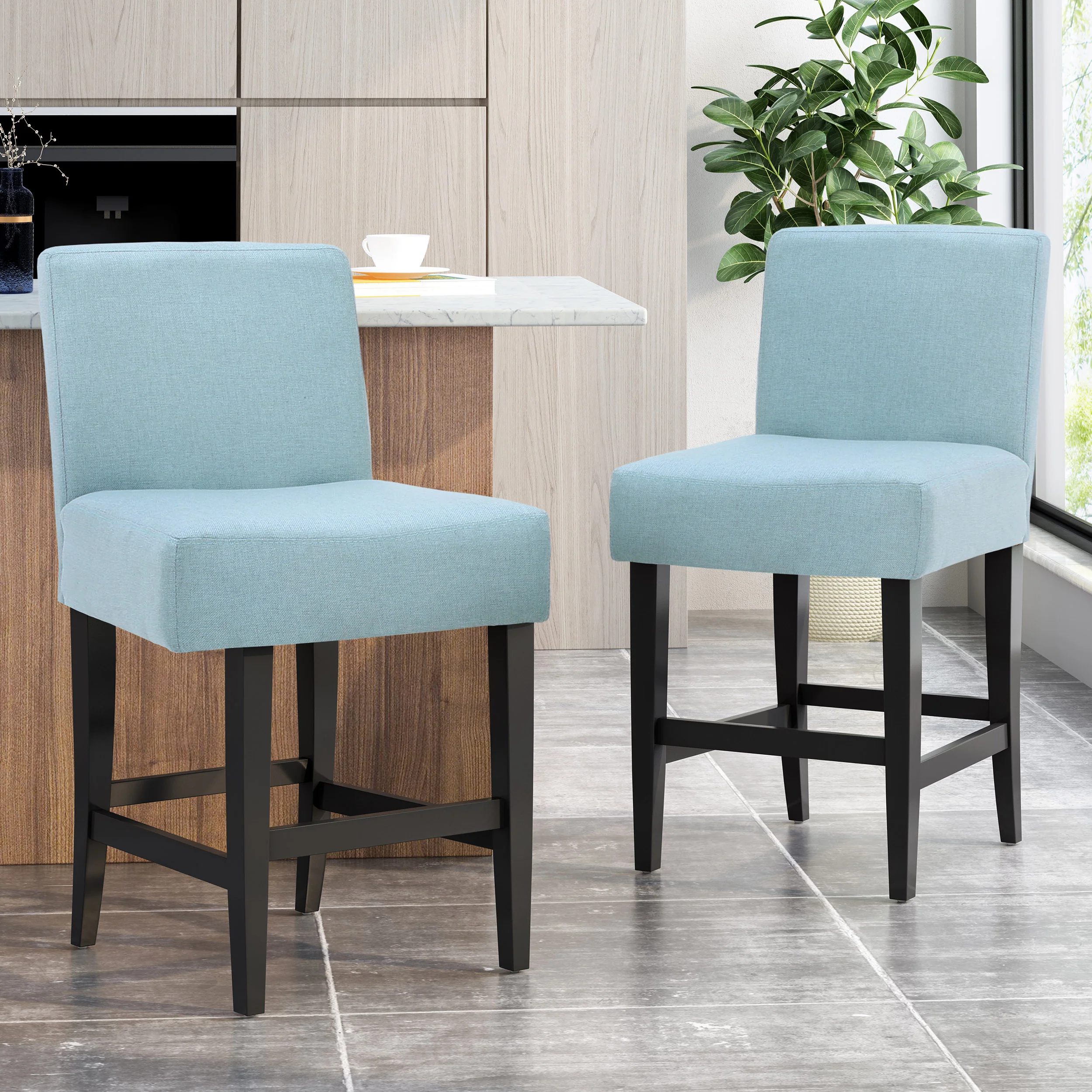 Peterborough Modern 26-Inch Fabric Counter Stool (Set of 2) - furnishings