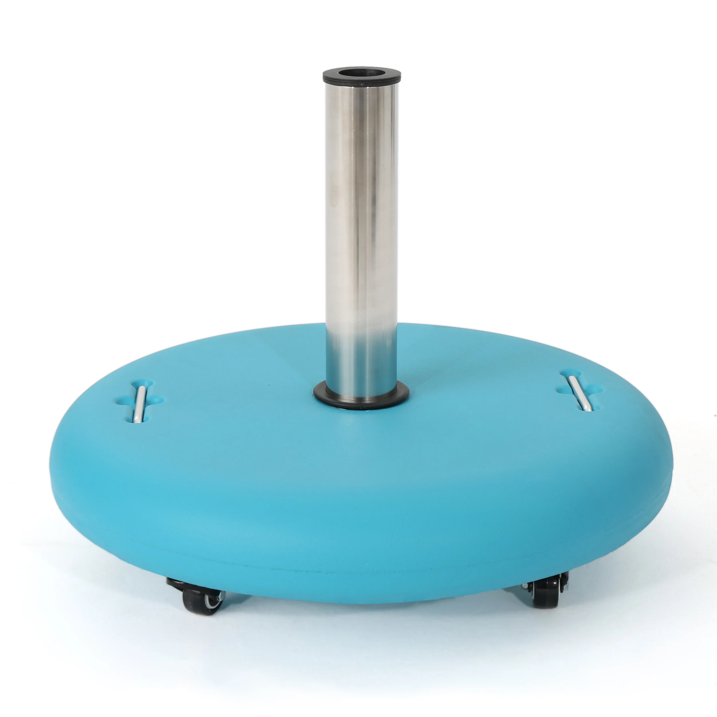 Louise Outdoor Concrete Circular 80lb Umbrella Base with Steel Umbrella Holder - furnishings