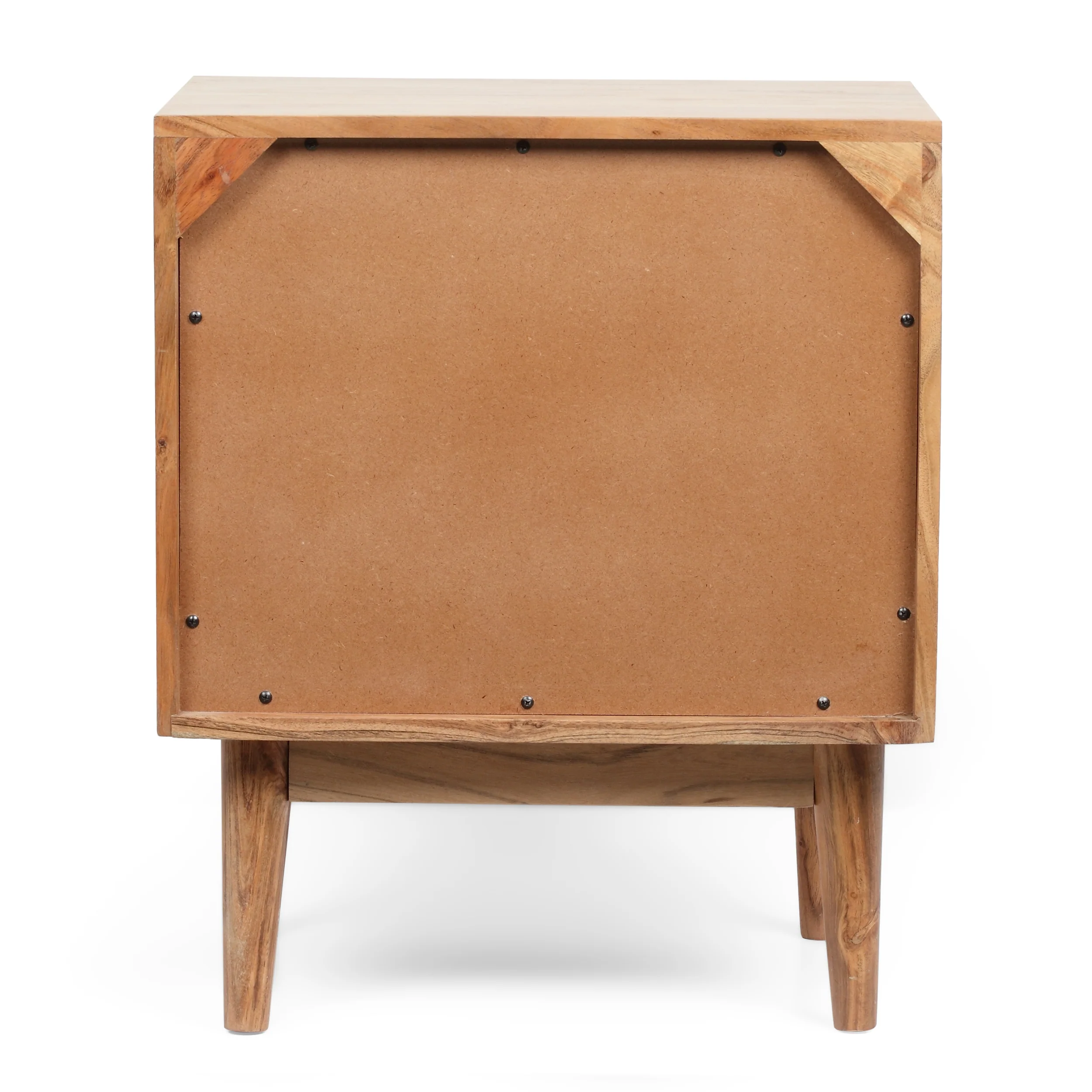 Luttrell Handcrafted Boho Acacia Wood Nightstand, Natural - furnishings