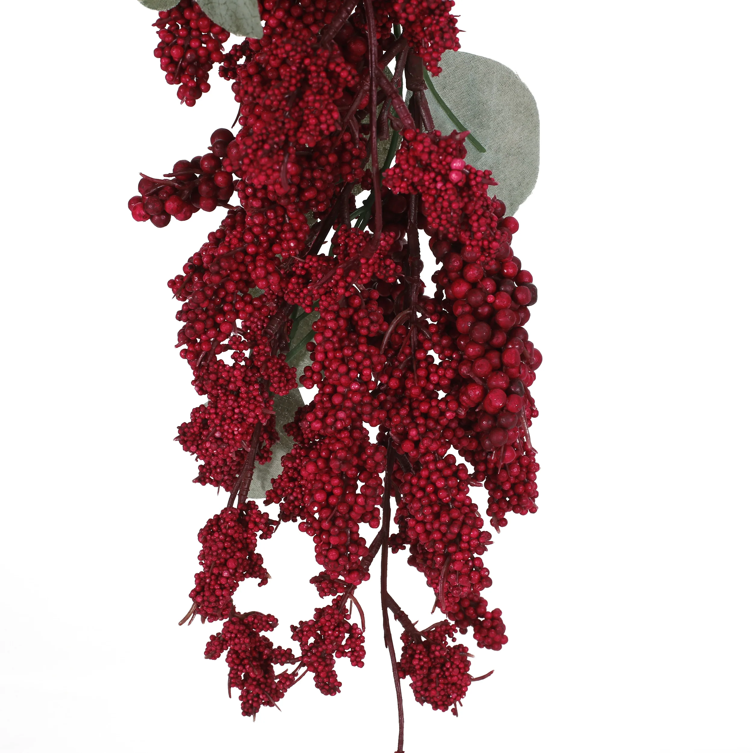 Sedlari 5-foot Eucalyptus Artificial Garland with Berries, Green and Red - furnishings
