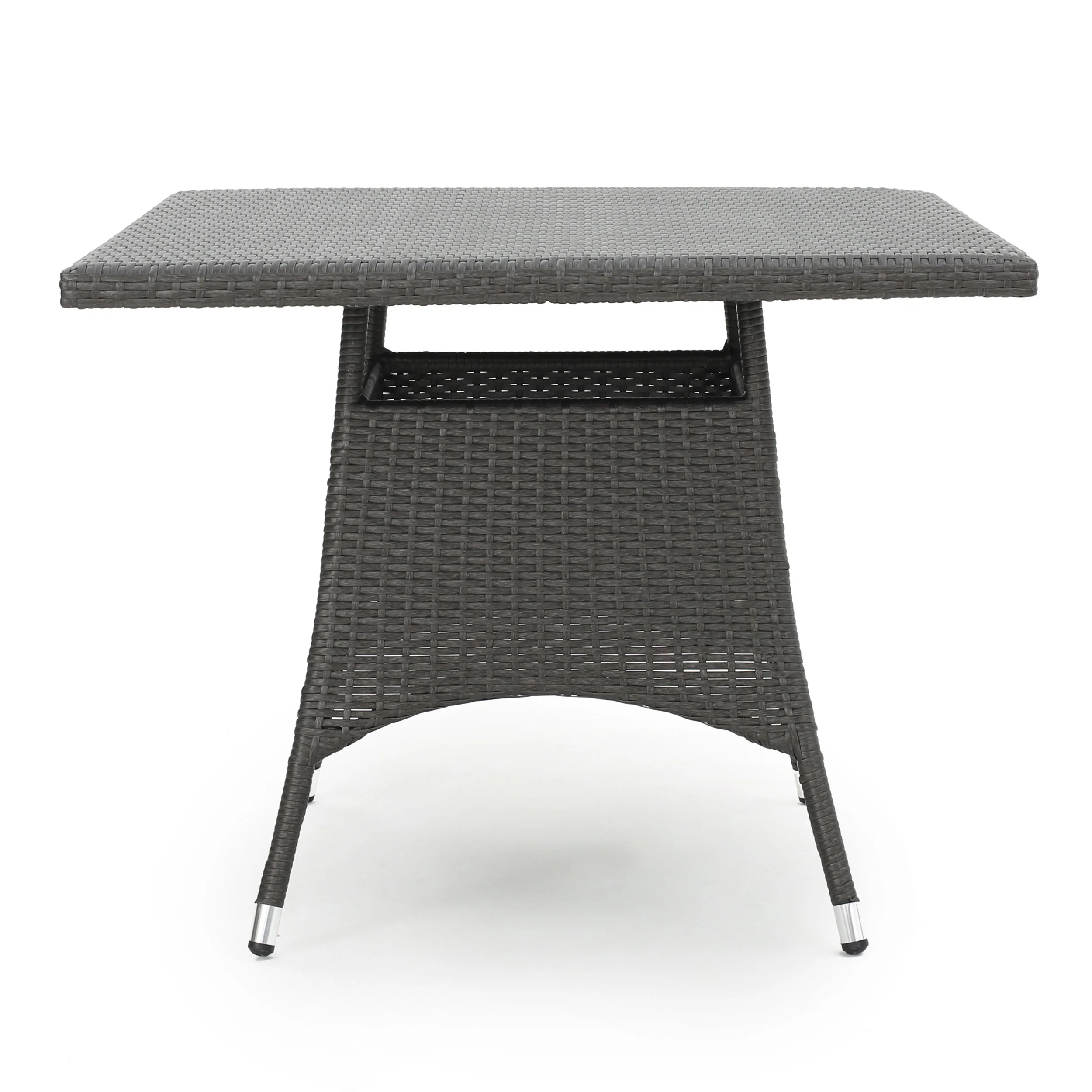 Anne Outdoor 5 Piece Wicker Dining Set, Grey - furnishings