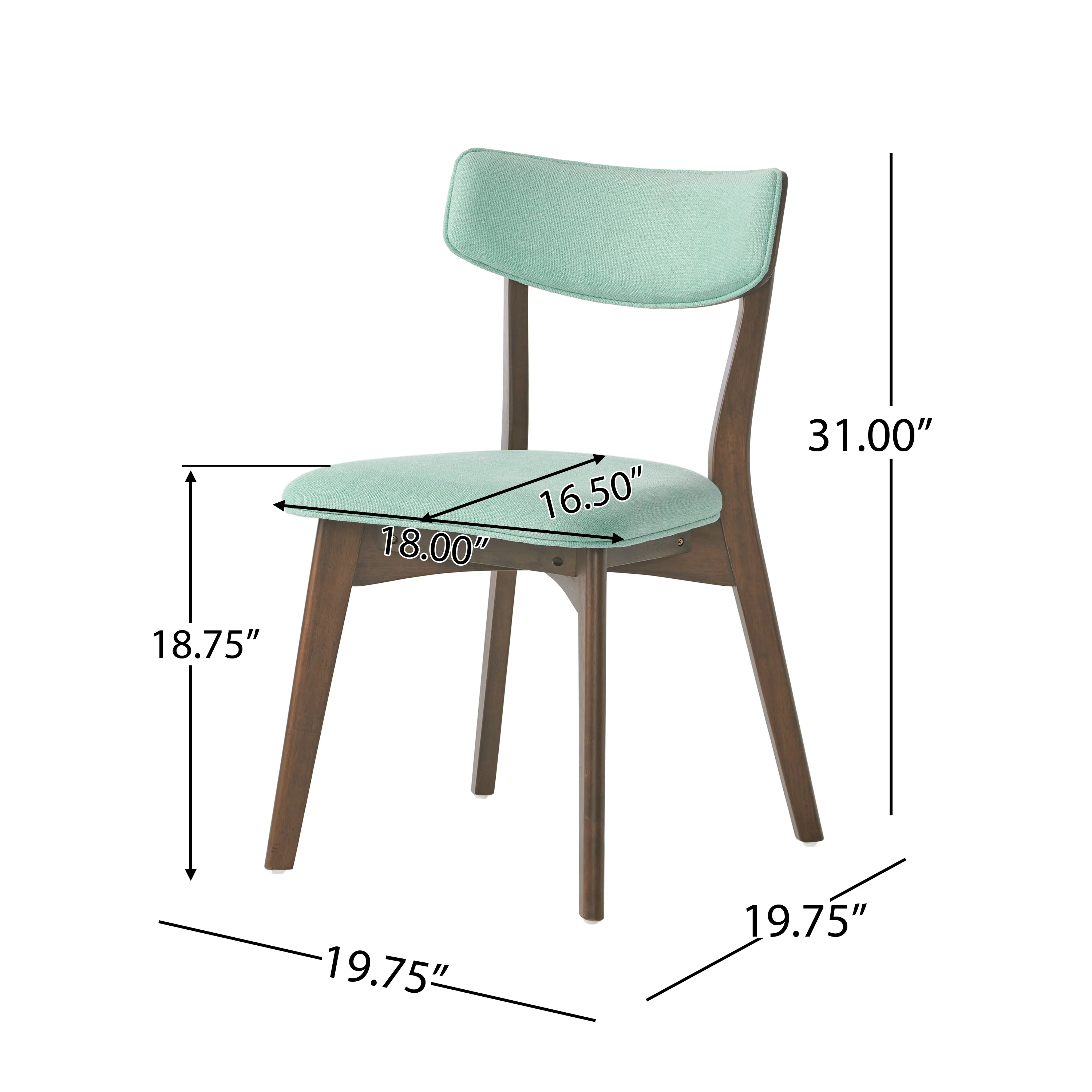 Nerron Mid Century Finished 5 Piece Wood Dining Set with Fabric Chairs - furnishings