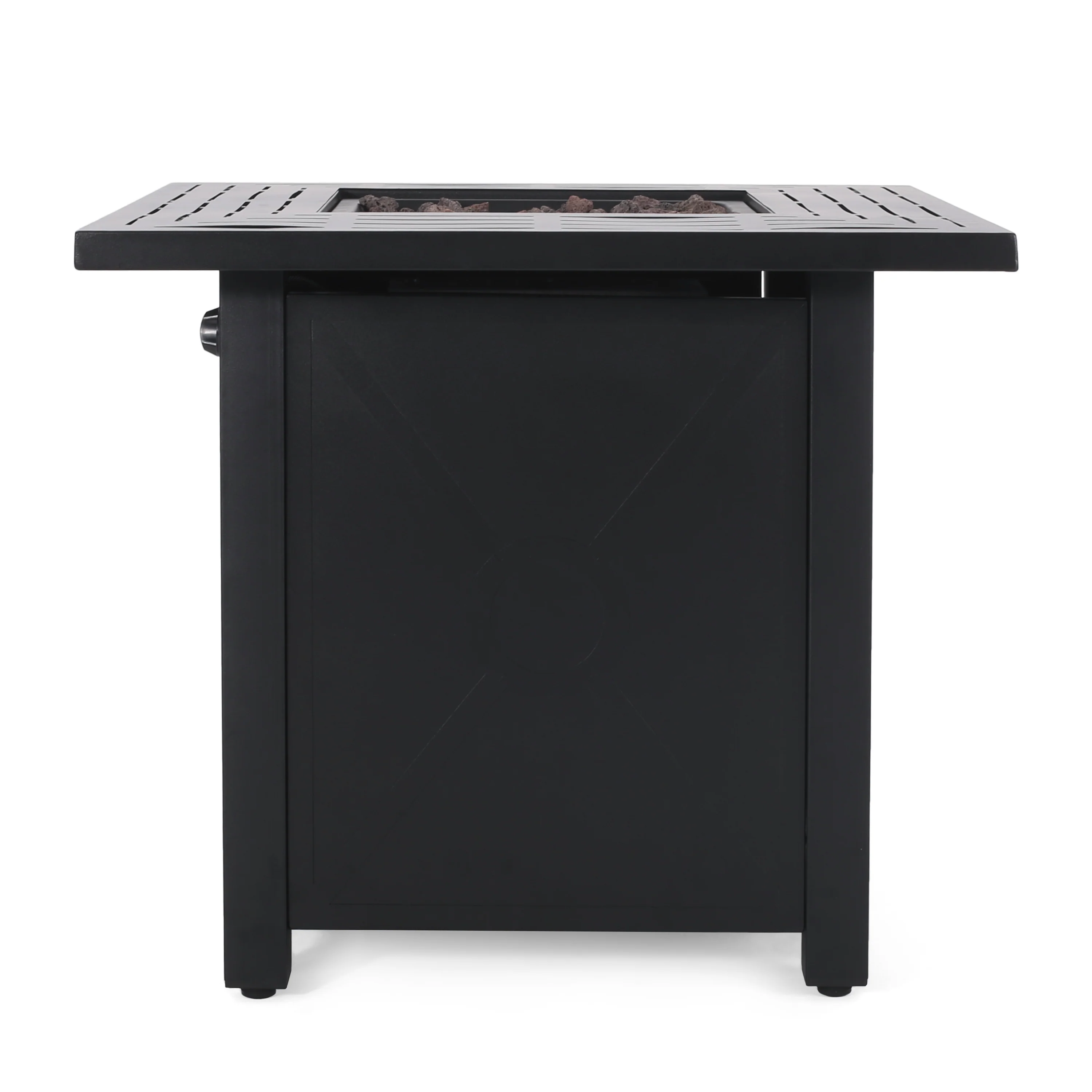 Doheny Outdoor 40,000 BTU Iron Square Fire Pit, Black - furnishings