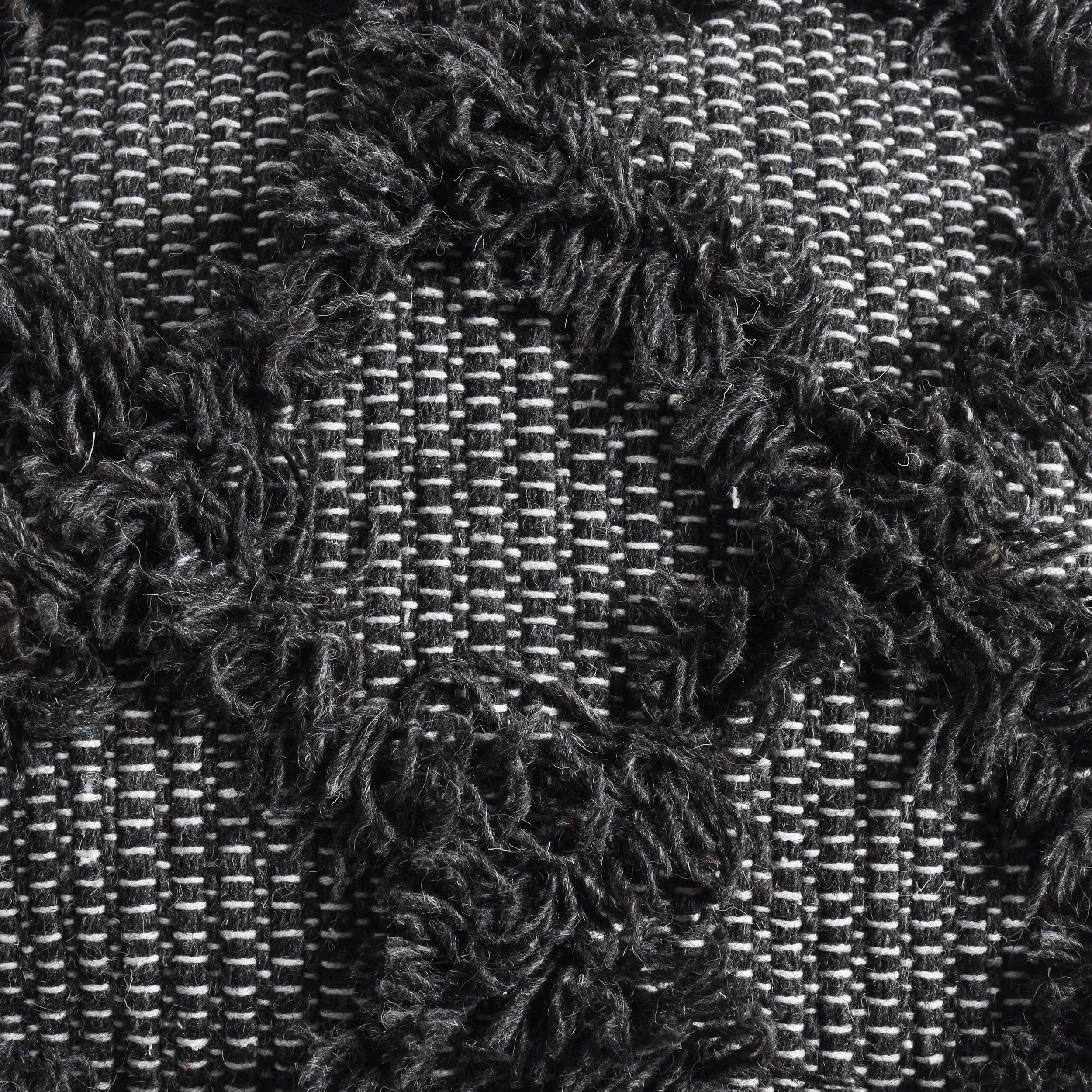 Viraj Boho Artisan Hand Woven Wool and Cotton Cube Pouf - furnishings