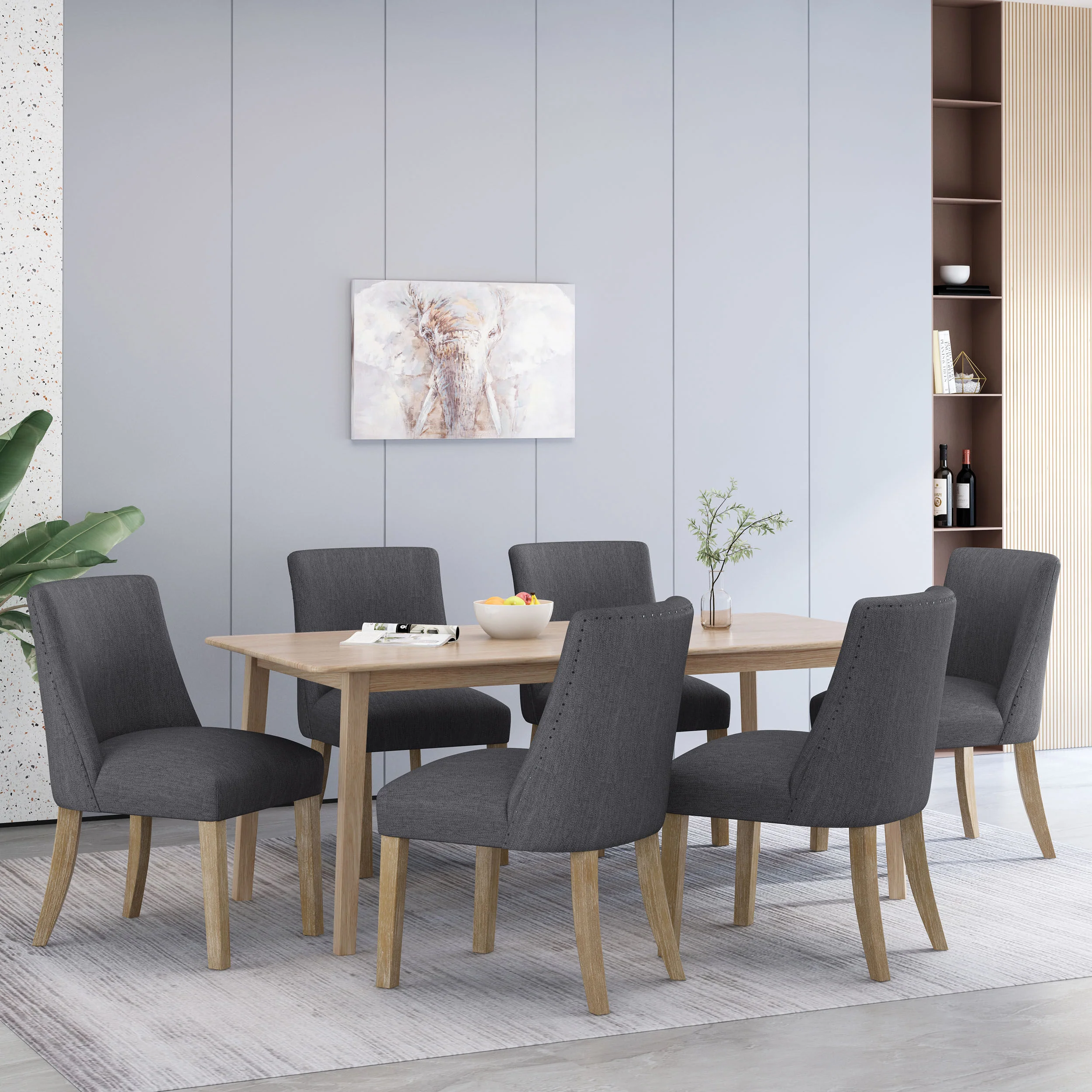 Gladwin Contemporary Fabric Dining Chairs, Set of 6 - furnishings