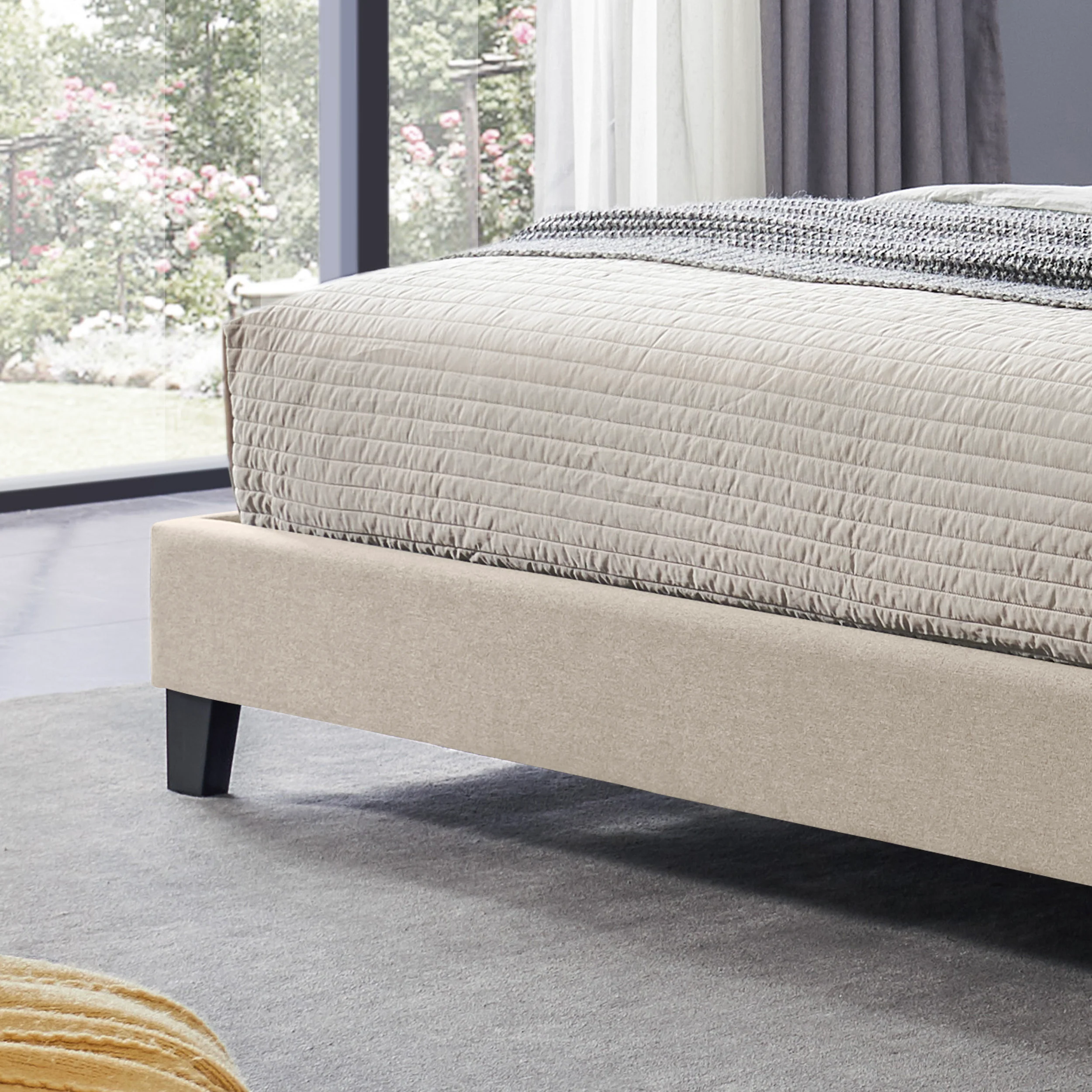 Salome Contemporary Upholstered King Bed Platform - furnishings