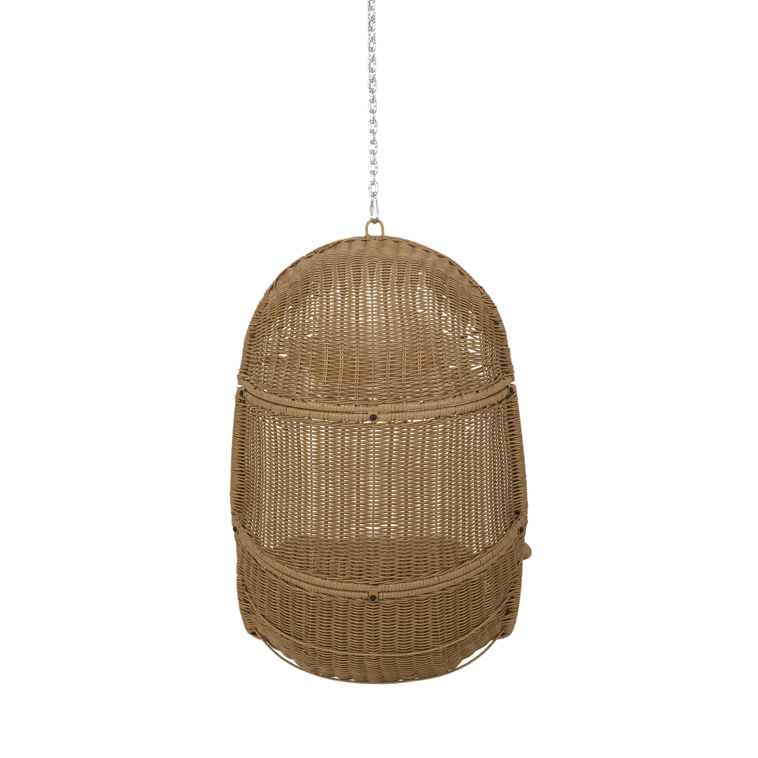 Berrien Orville Outdoor/Indoor Wicker Hanging Nest Chair (No Stand) - furnishings