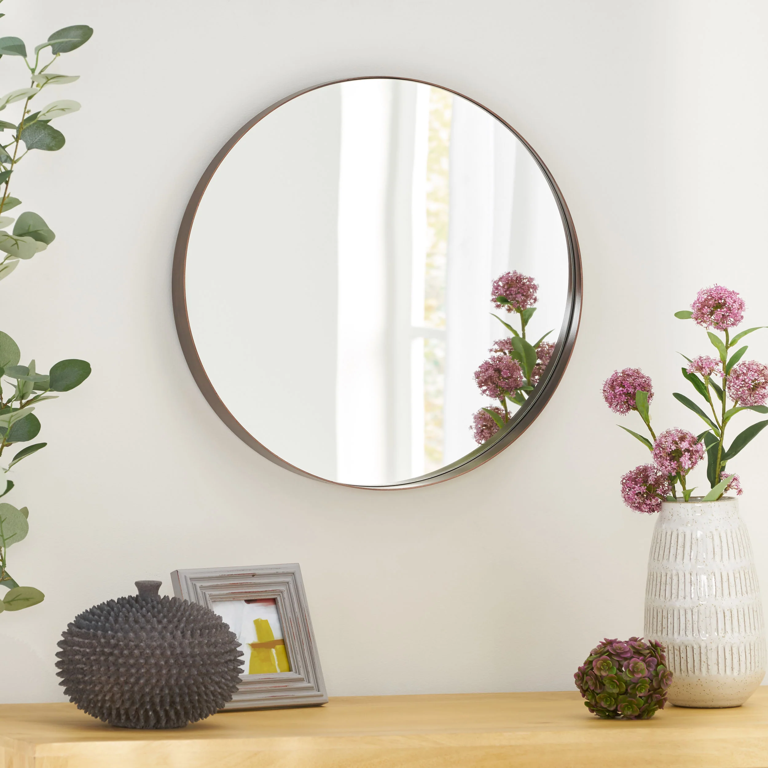 Mauney Contemporary Round Wall Mirror - furnishings