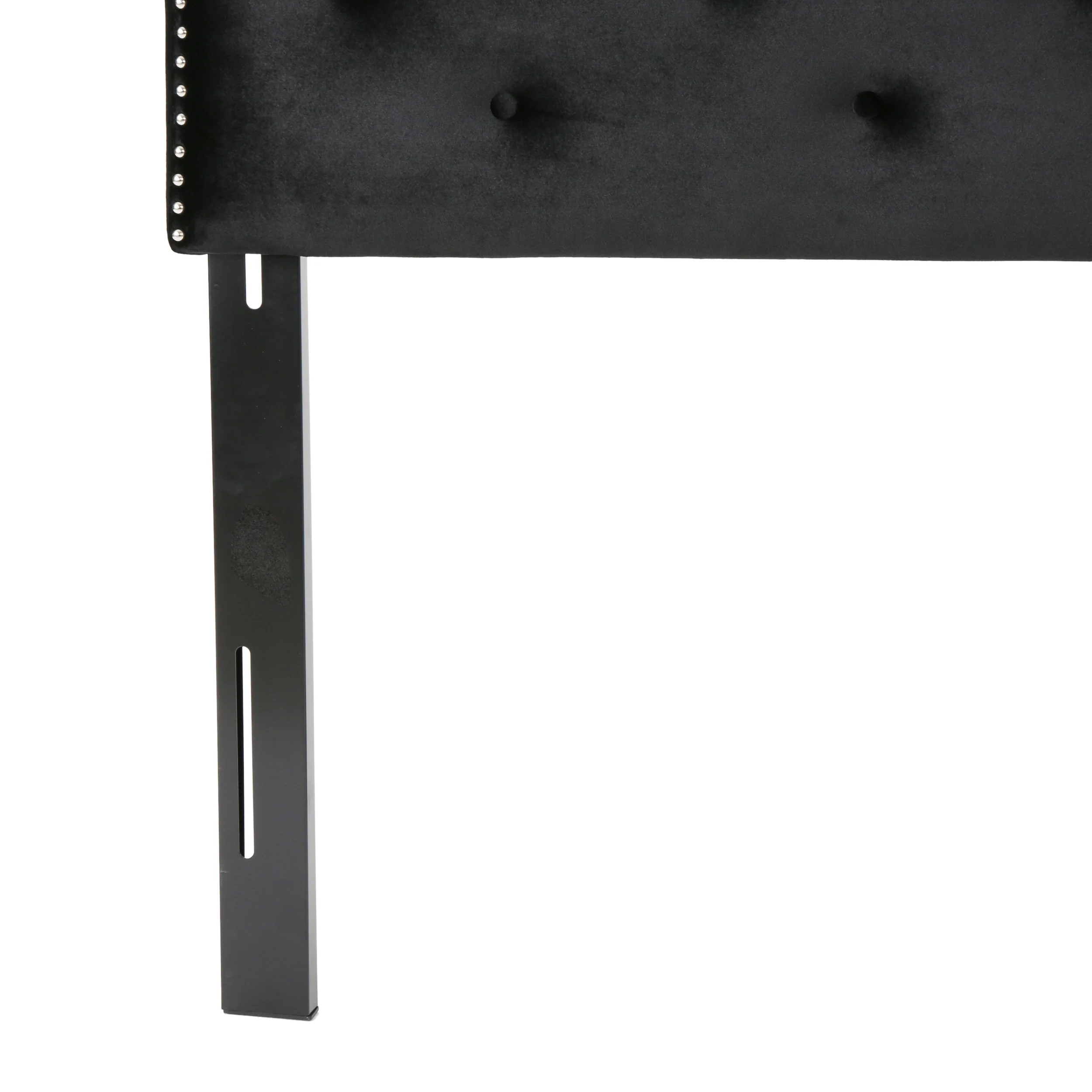 Falcon Contemporary Tufted New Velvet Queen/Full Headboard w/ Nailhead Accents - furnishings