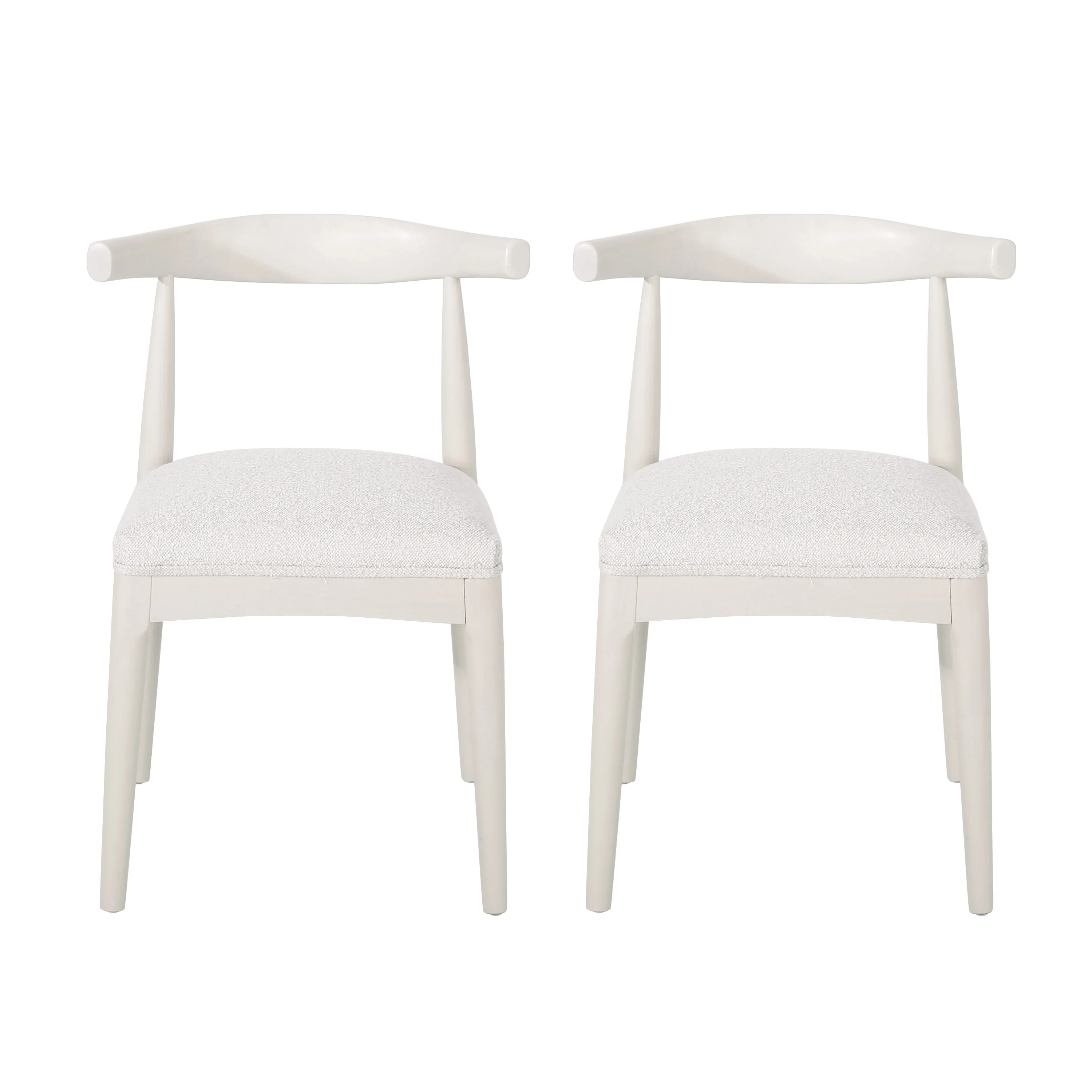 Covey Mid Century Modern Fabric Upholstered Wood Dining Chairs, Set of 2 - furnishings