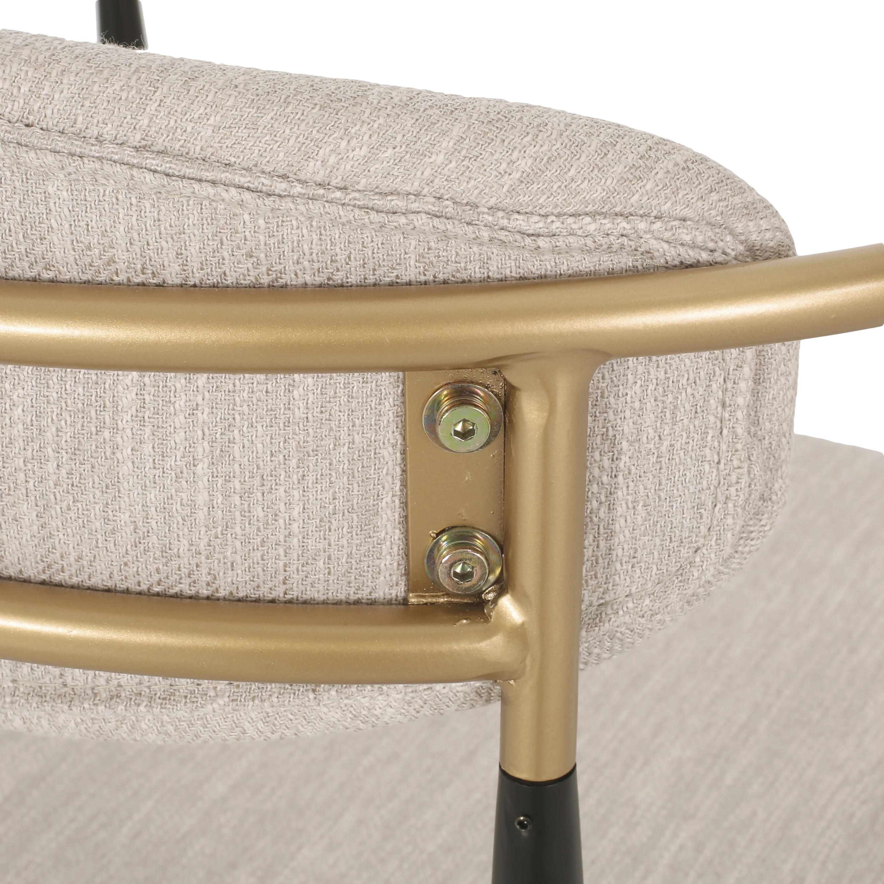 Camas Modern Fabric Upholstered Iron Dining Chairs, Set of 2 - furnishings