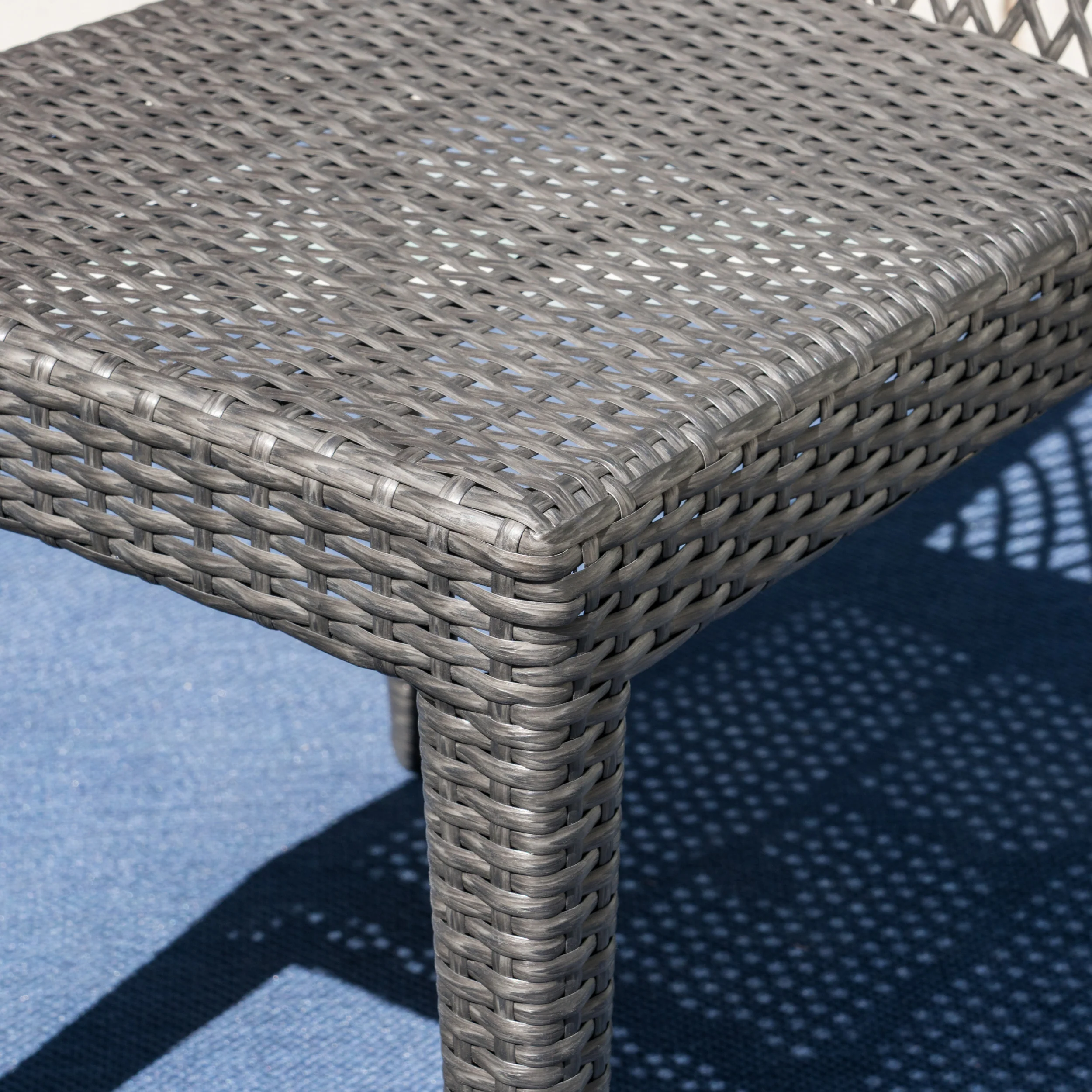 Palmer Outdoor 5 Piece Wicker Dining Set, Grey - furnishings