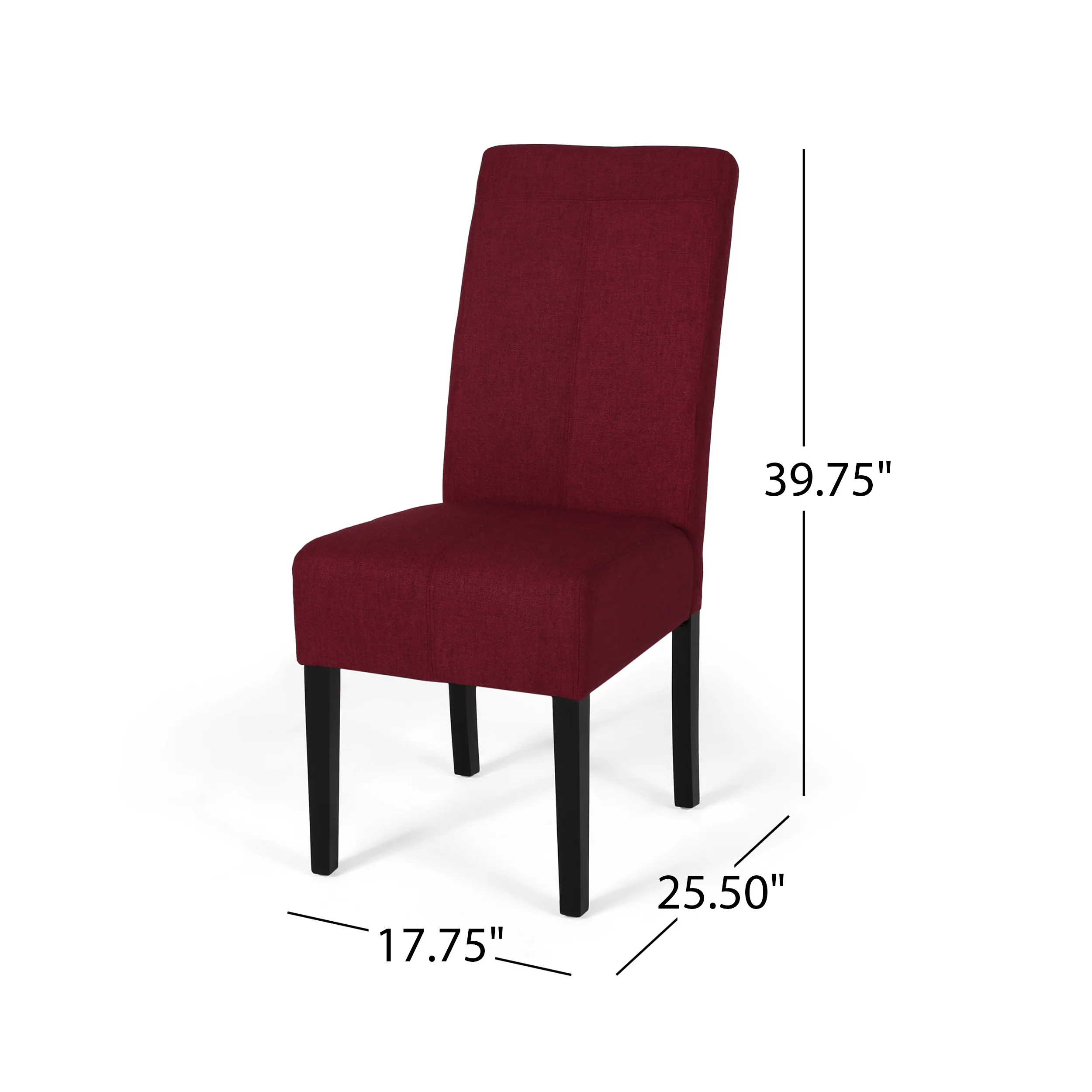 Raphael Wooden Dining Chairs (Set of 2), Deep Red and Dark Brown Finish - furnishings