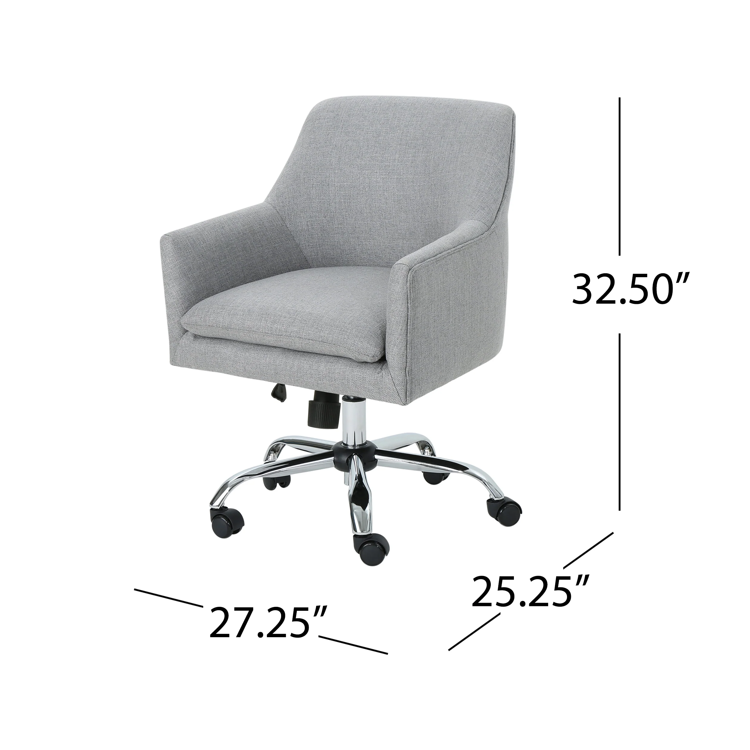 Morgan Mid Century Modern Fabric Home Office Chair with Chrome Base - furnishings