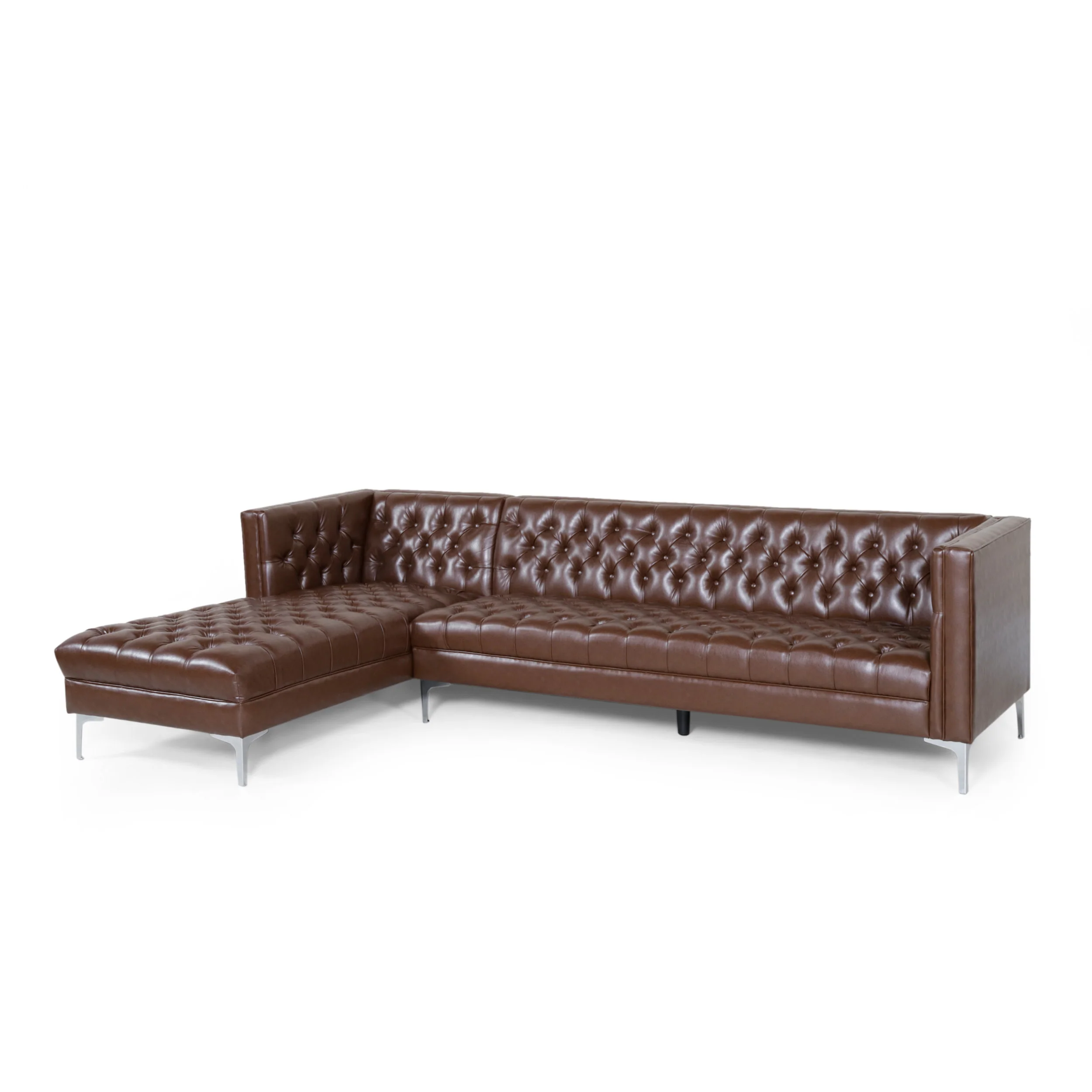 Camrose Contemporary Tufted 4 Seater Chaise Lounge Sectional Sofa - furnishings