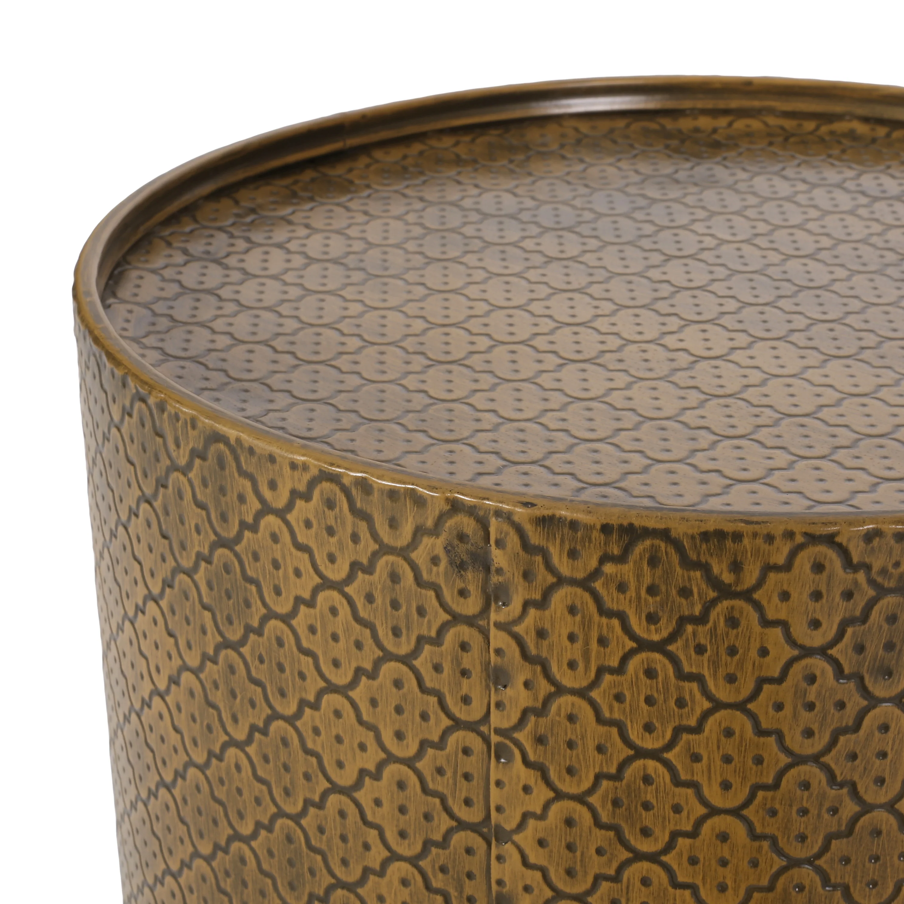 Cossitt Modern Iron Quatrefoil Side Tables, Set of 2 - furnishings