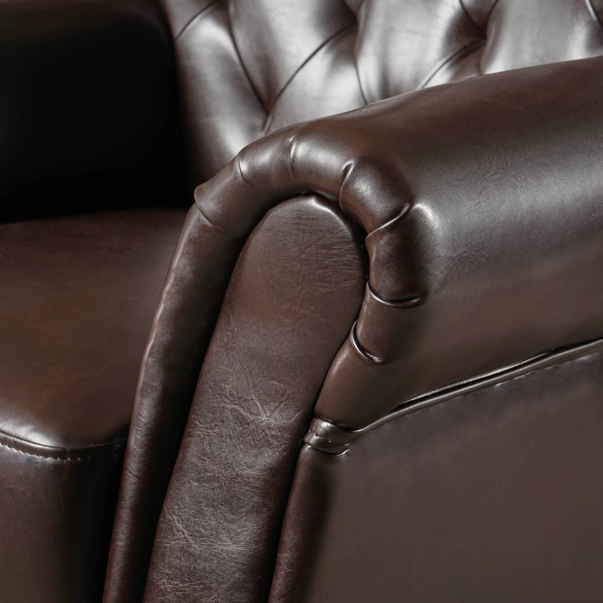 Solvang Contemporary Tufted Leather Club Chair - furnishings