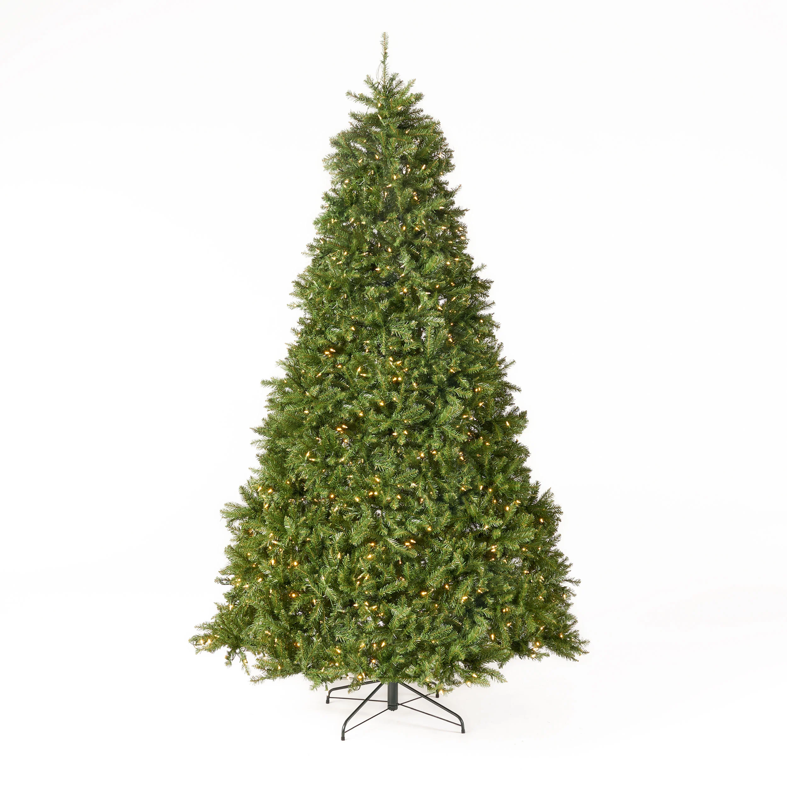 9-foot Fraser Fir Pre-Lit Clear LED Hinged Artificial Christmas Tree - furnishings