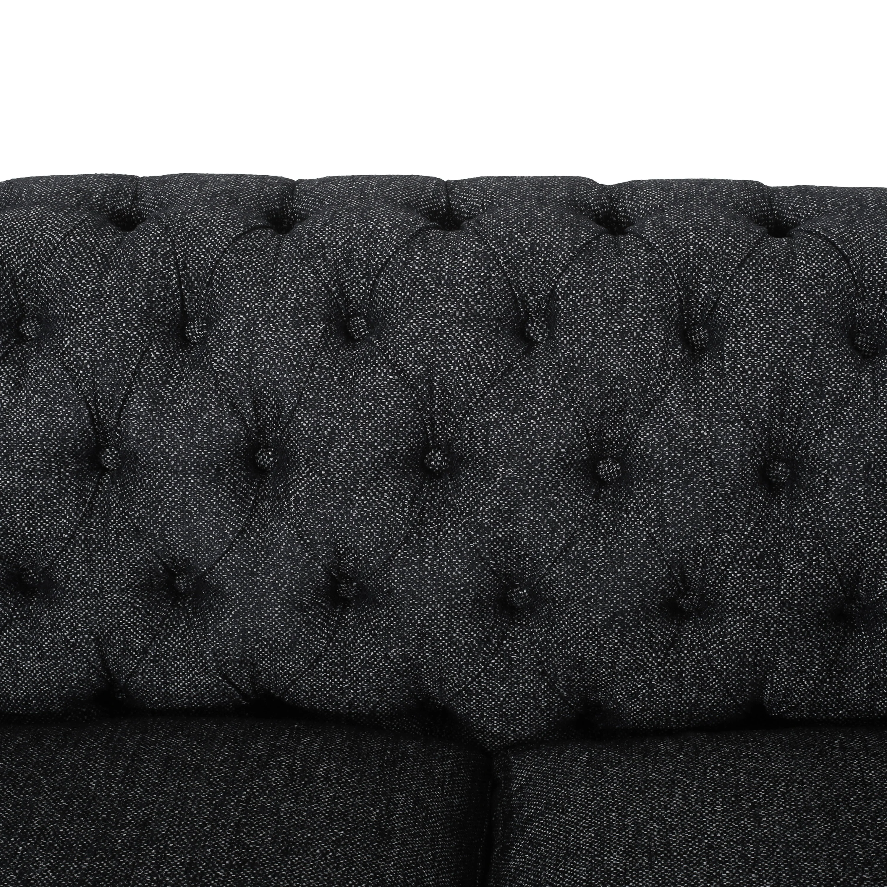 Nystrom Chesterfield Fabric Tufted 3 Seater Sofa - furnishings