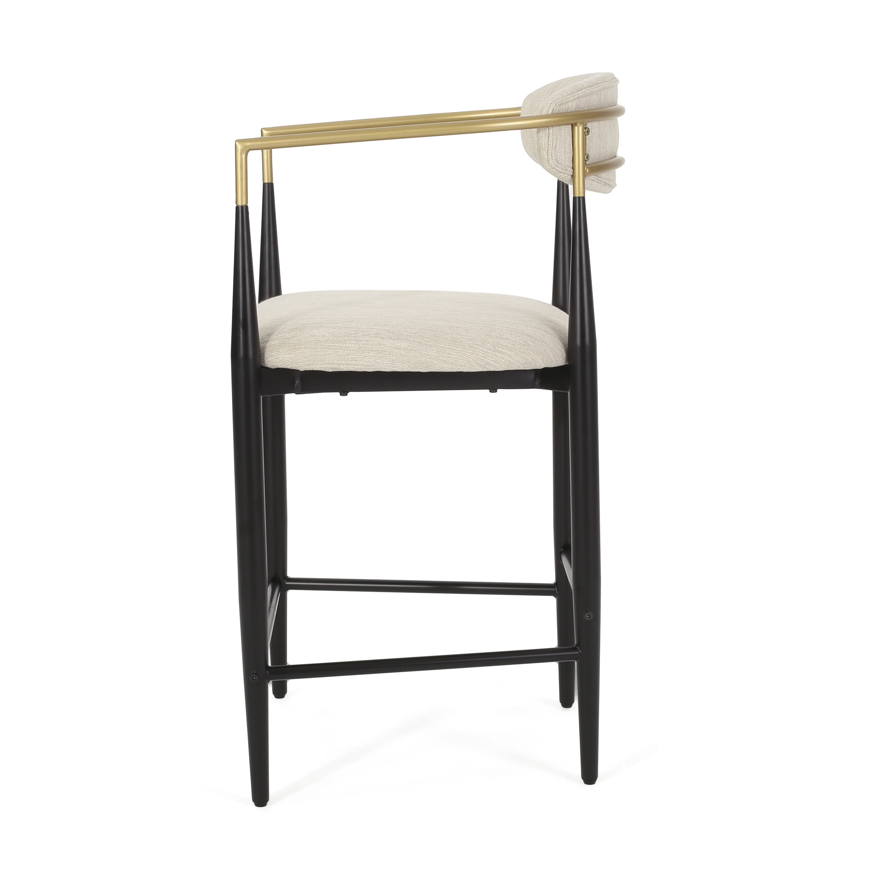 Camas Modern Fabric Upholstered Iron 25 Inch Counter Stools (Set of 2) - furnishings