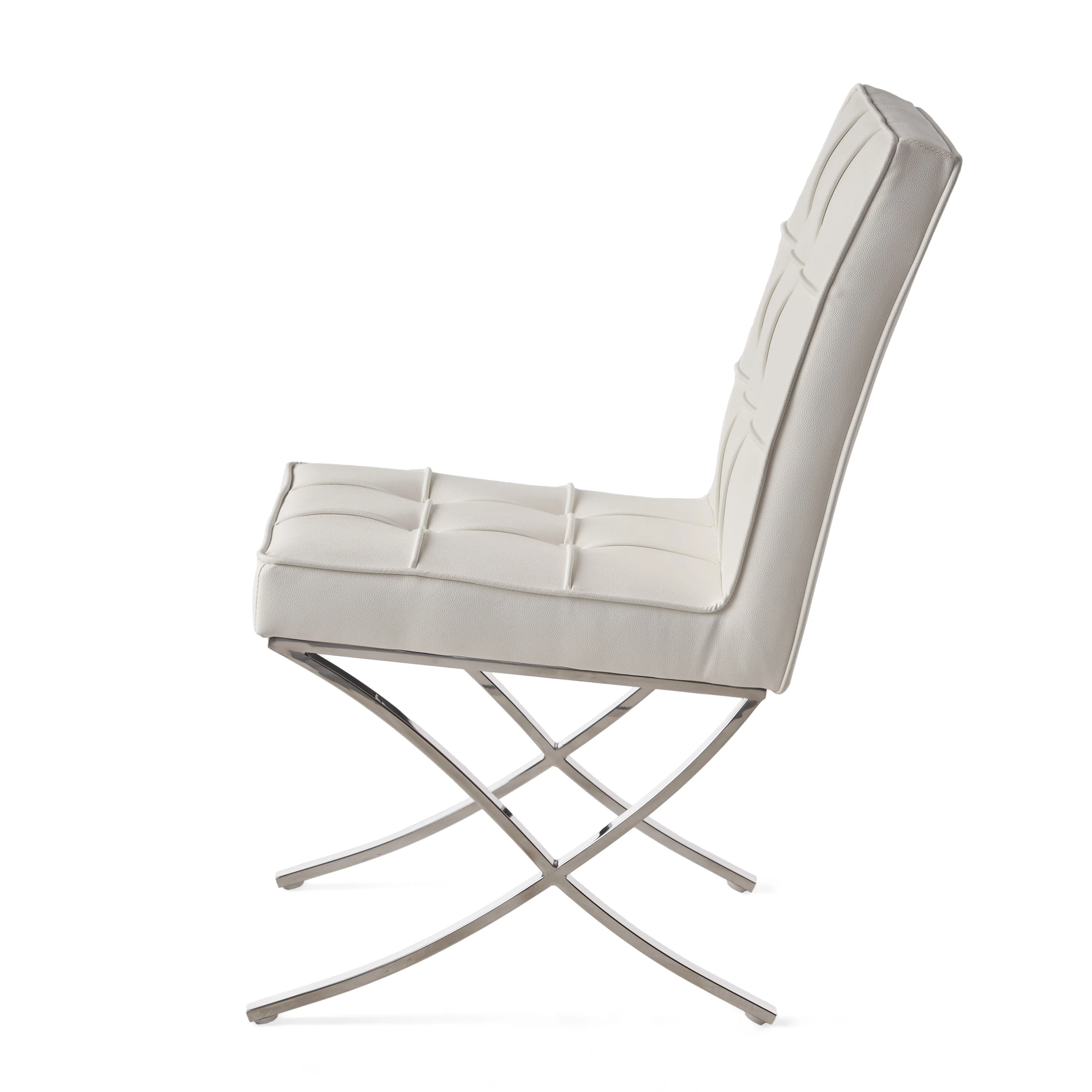 Pandora Modern Design White Leather Dining Chairs (set of 2) - furnishings