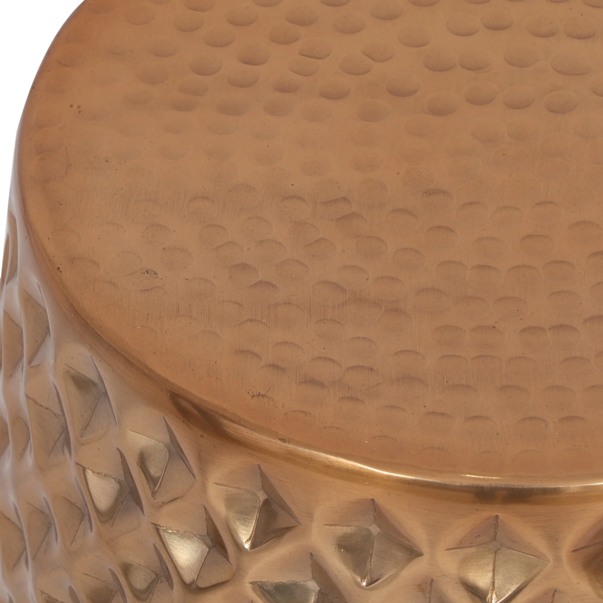 Kimberly Boho Glam Handcrafted Hammered Aluminum Side Table, Brass - furnishings