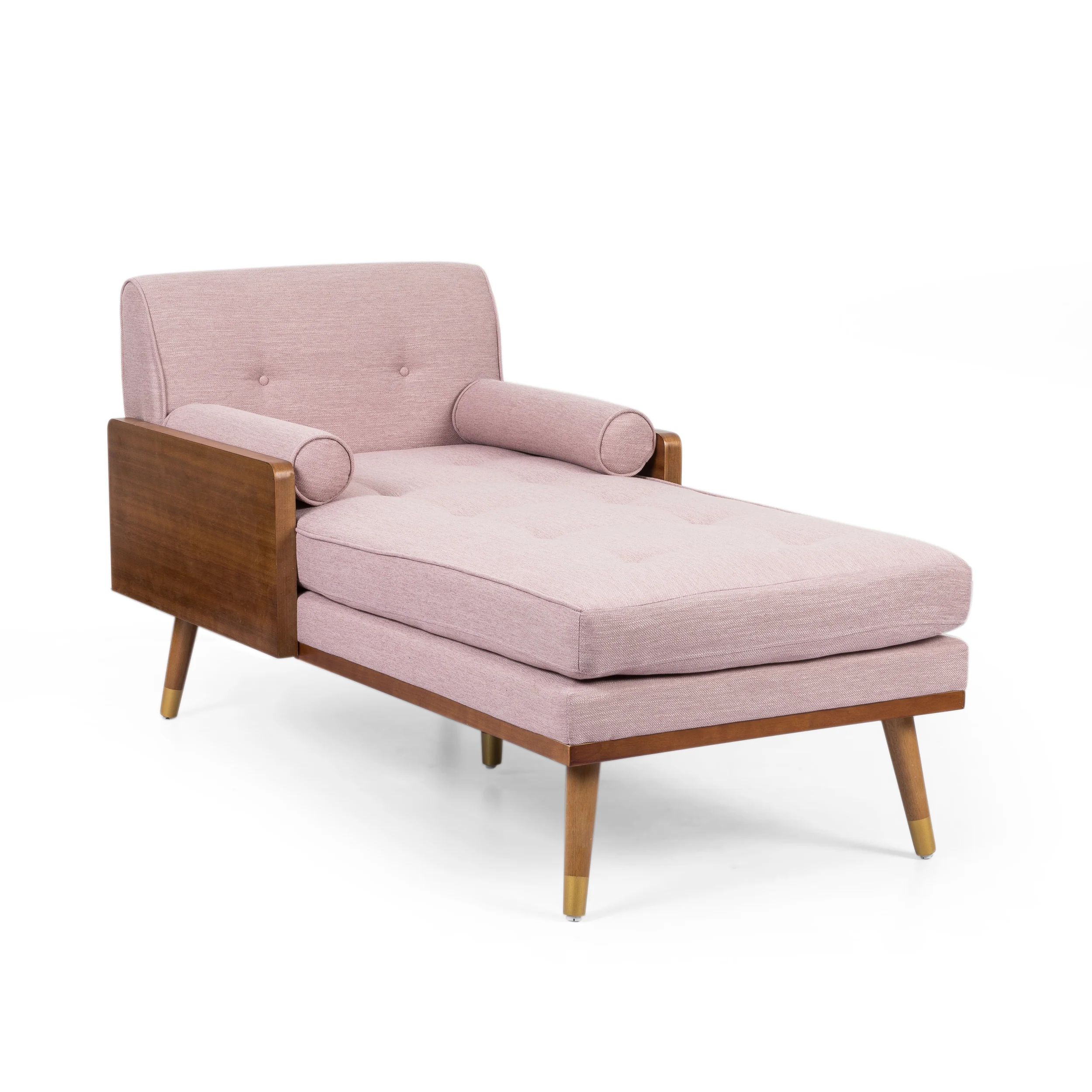 Pareesa Mid-Century Modern Fabric Chaise Lounge - furnishings