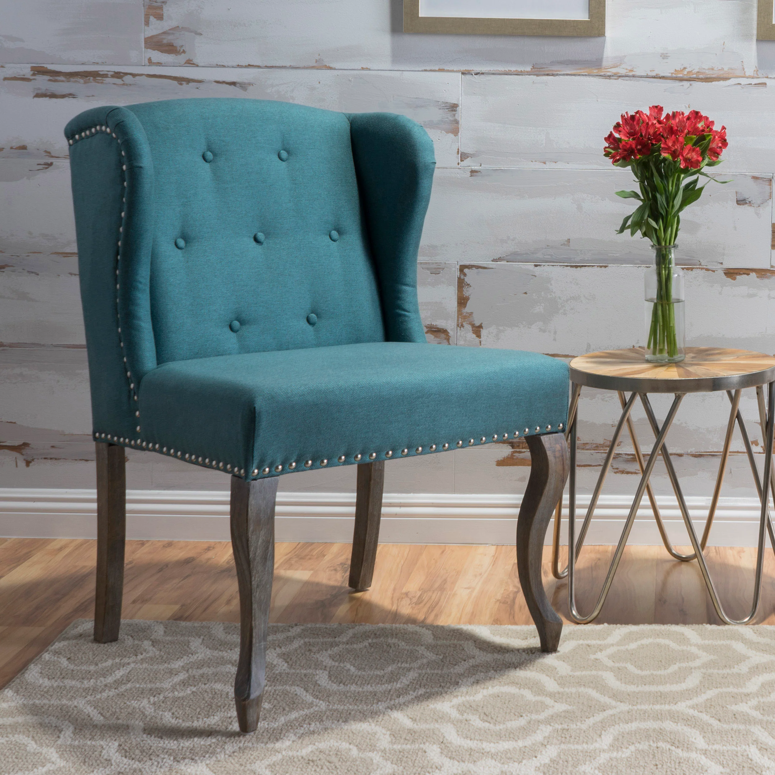 Asheville Modern Fabric Wingback Chair - furnishings