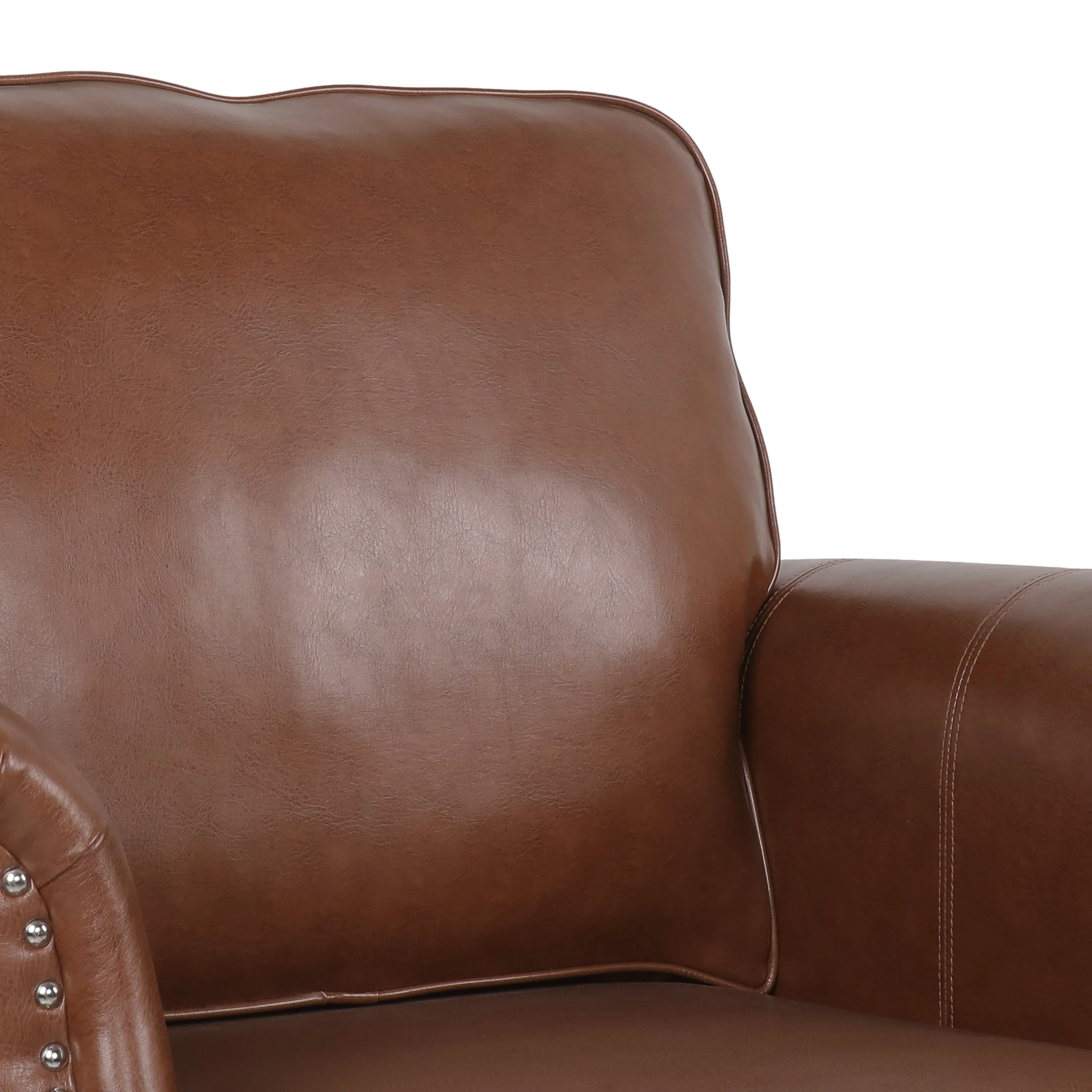 Burkehaven Contemporary Faux Leather Club Chair with Nailhead Trim - furnishings