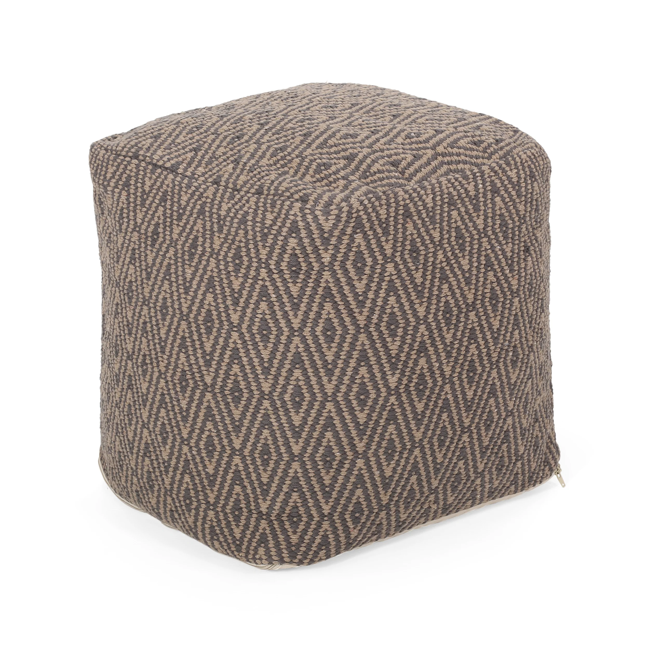 Sovereign Hand-Crafted Cotton Cube Pouf - furnishings