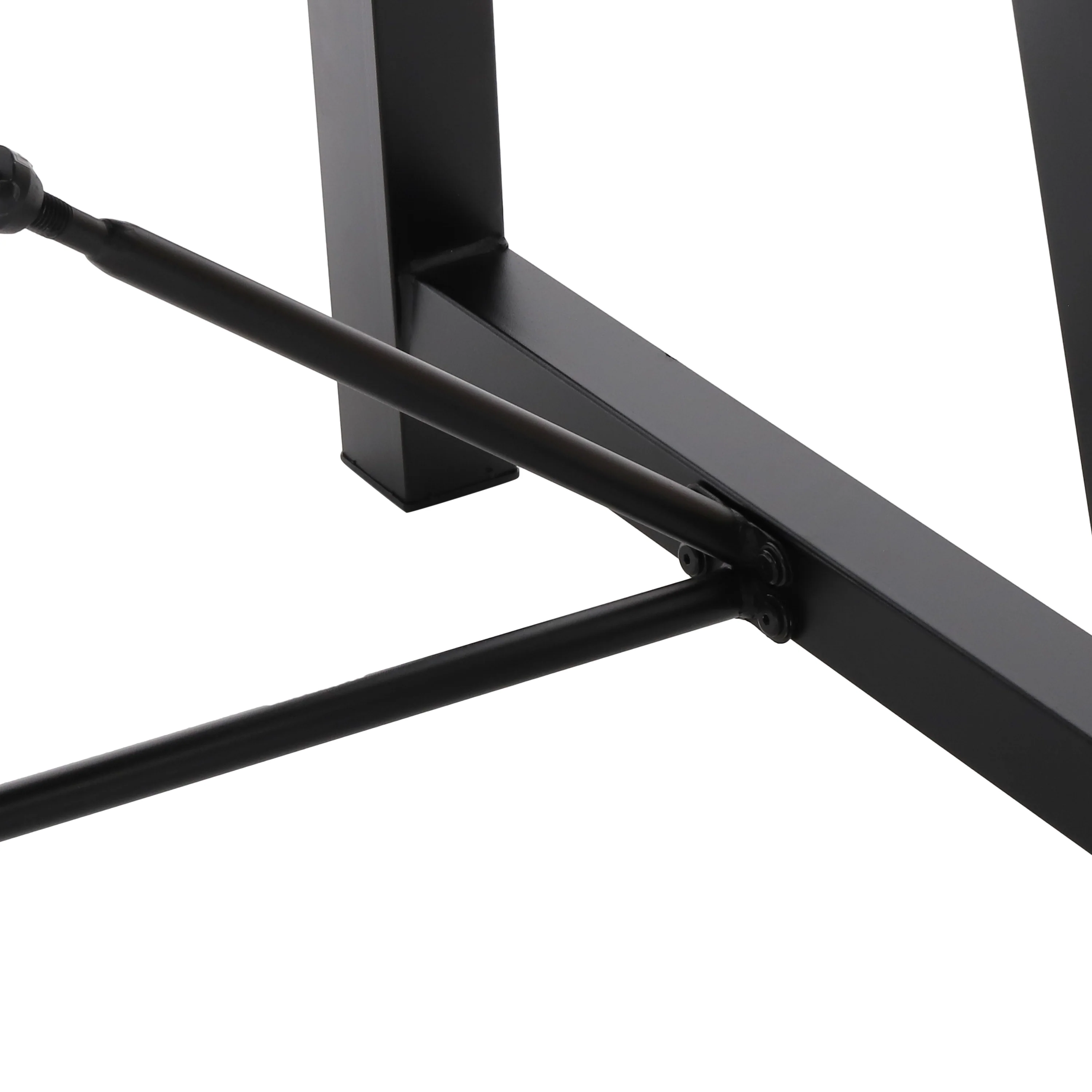 Aubrie Contemporary Iron and Wood 7 Piece Dining Table, Black and Antique Natural - furnishings