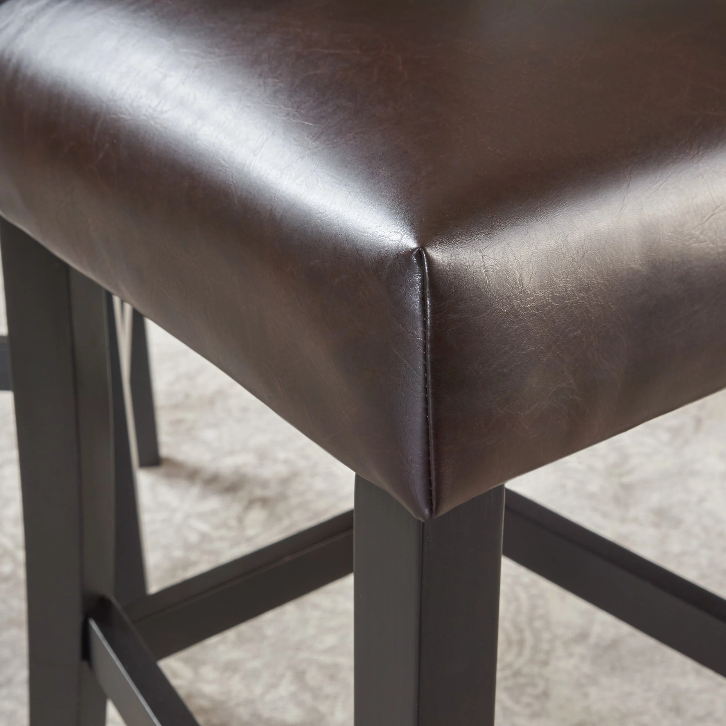 Padma Tufted Back Brown Leather 30-Inch Barstools (Set of 2) - furnishings