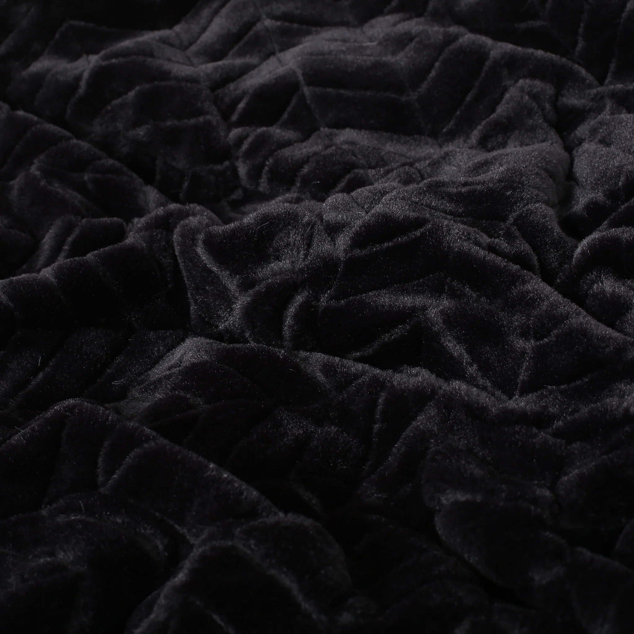 Meridian Modern 3 Ft Chevron Pattern Black Faux Fur Bean Bag - furnishings