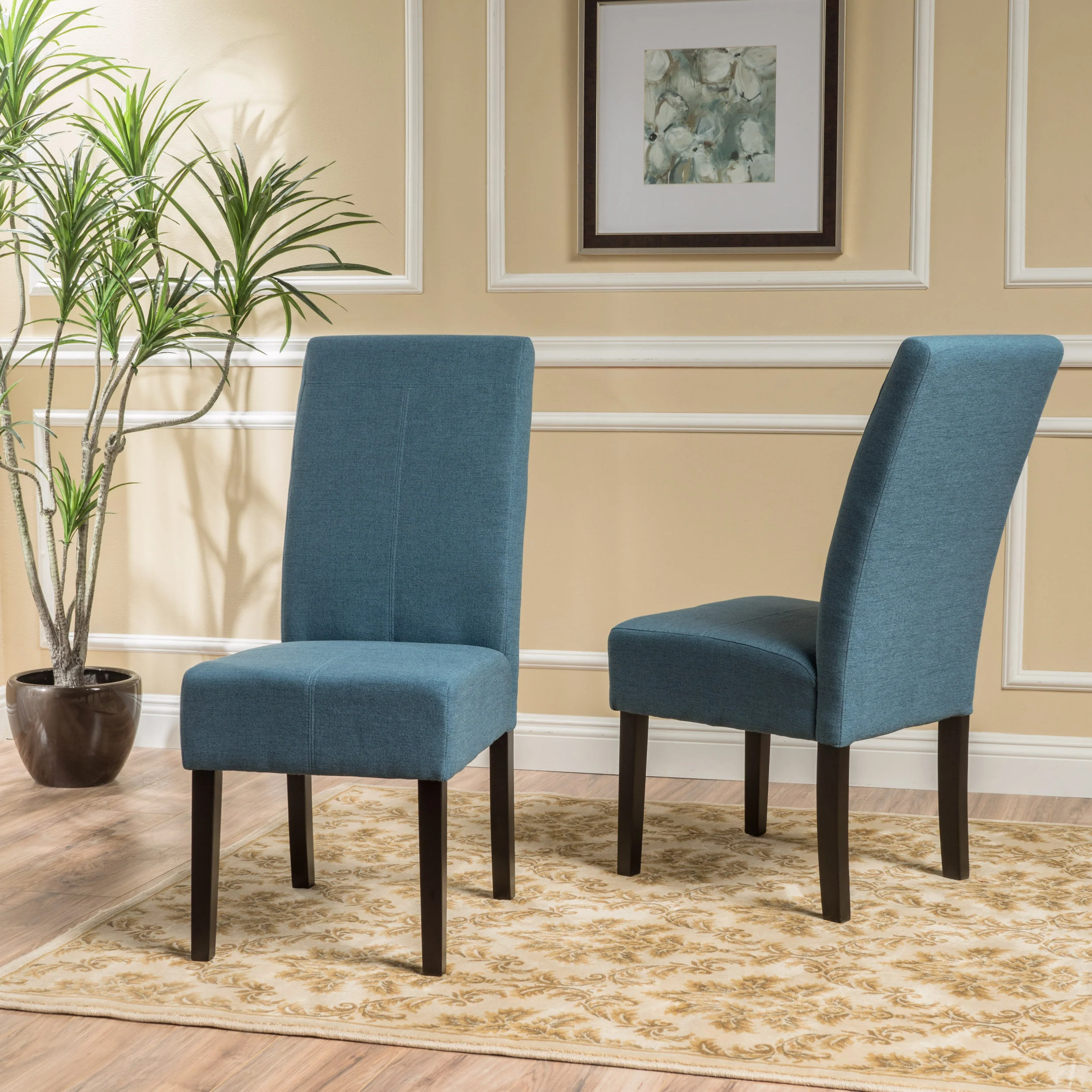 Percival Contemporary T-Stitch Fabric Dining Chairs (Set of 2) - furnishings