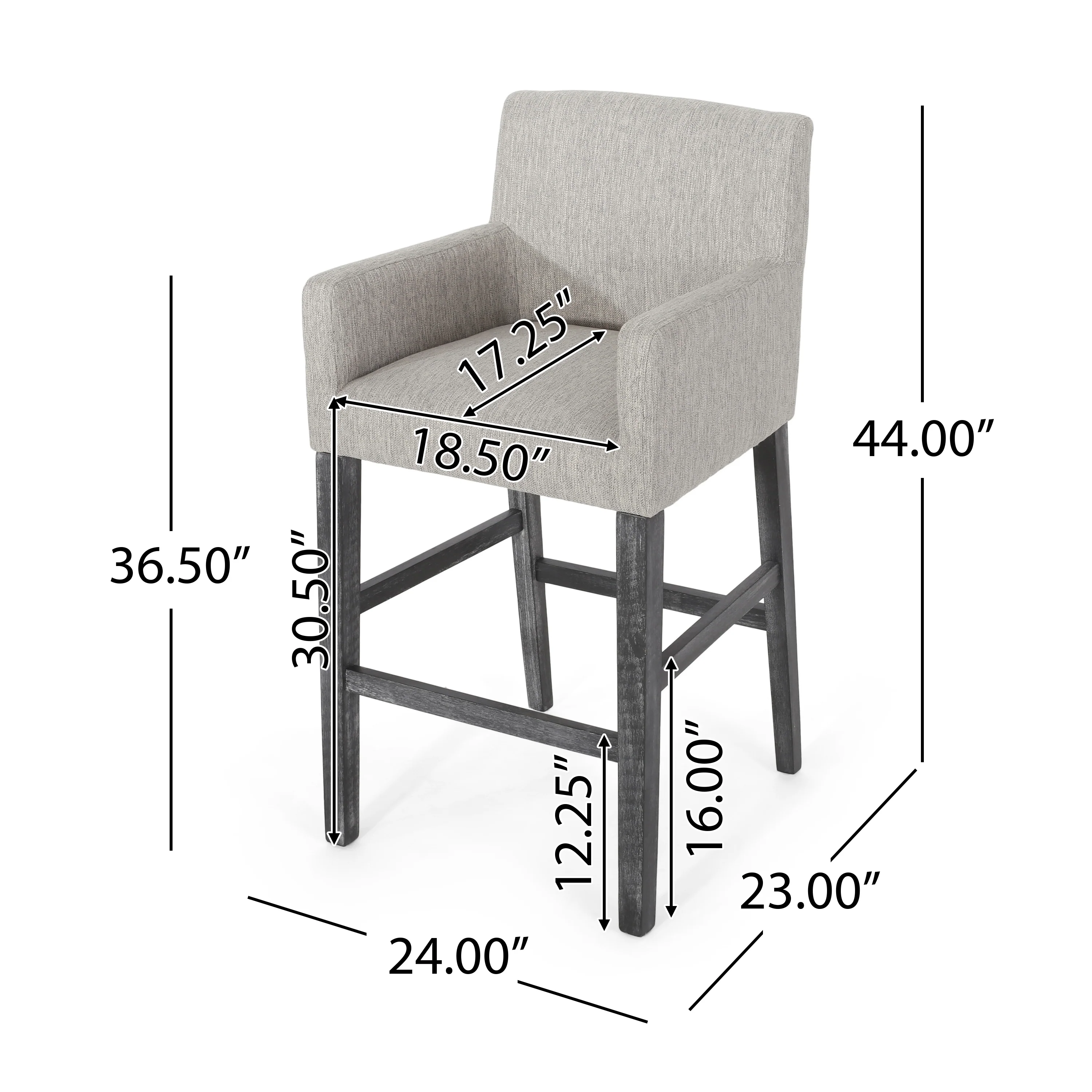 Chaparral Contemporary Fabric Upholstered Wood 30.5 inch Barstools (Set of 2) - furnishings