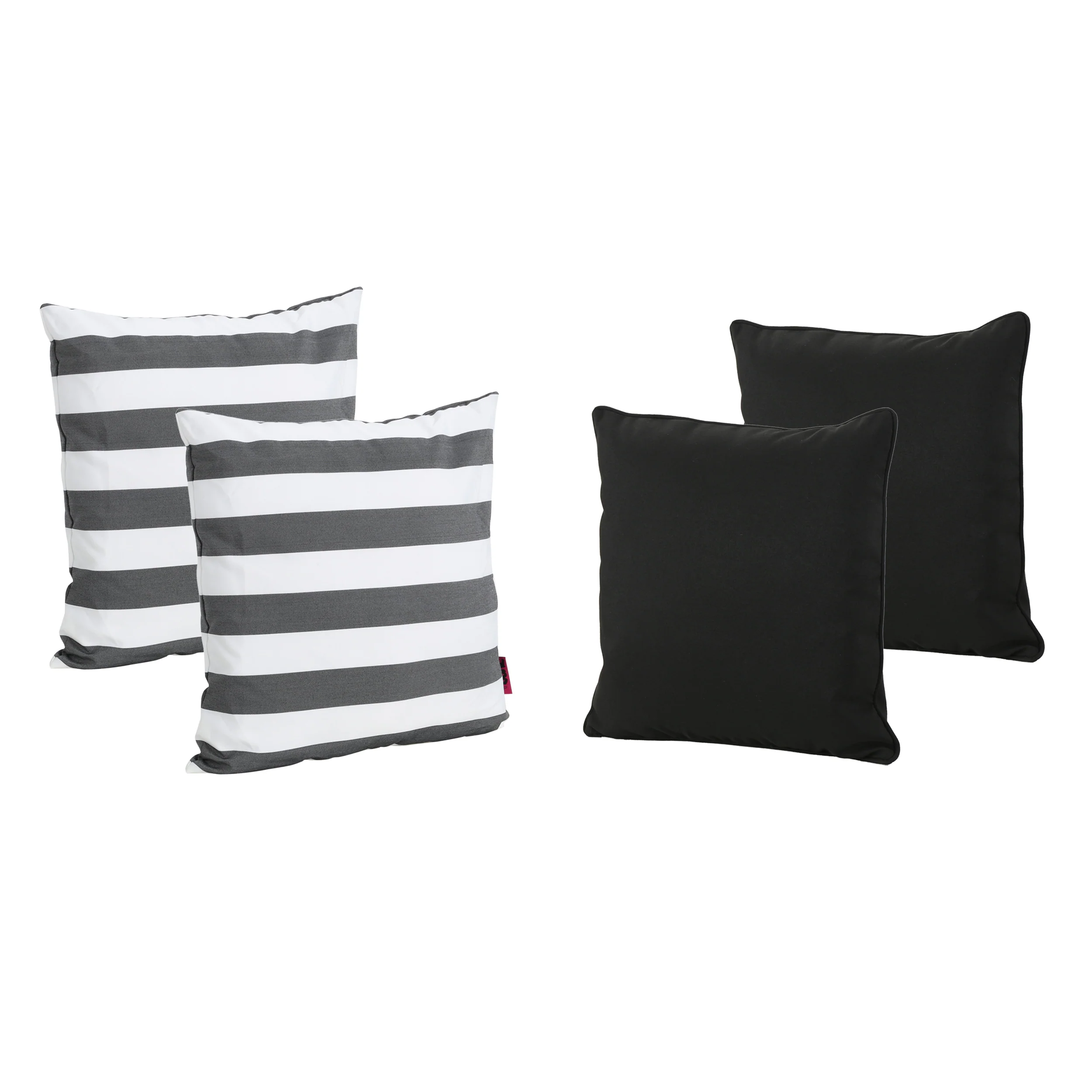 La Jolla Outdoor Striped Water Resistant Square Throw Pillows - Set of 4 - furnishings
