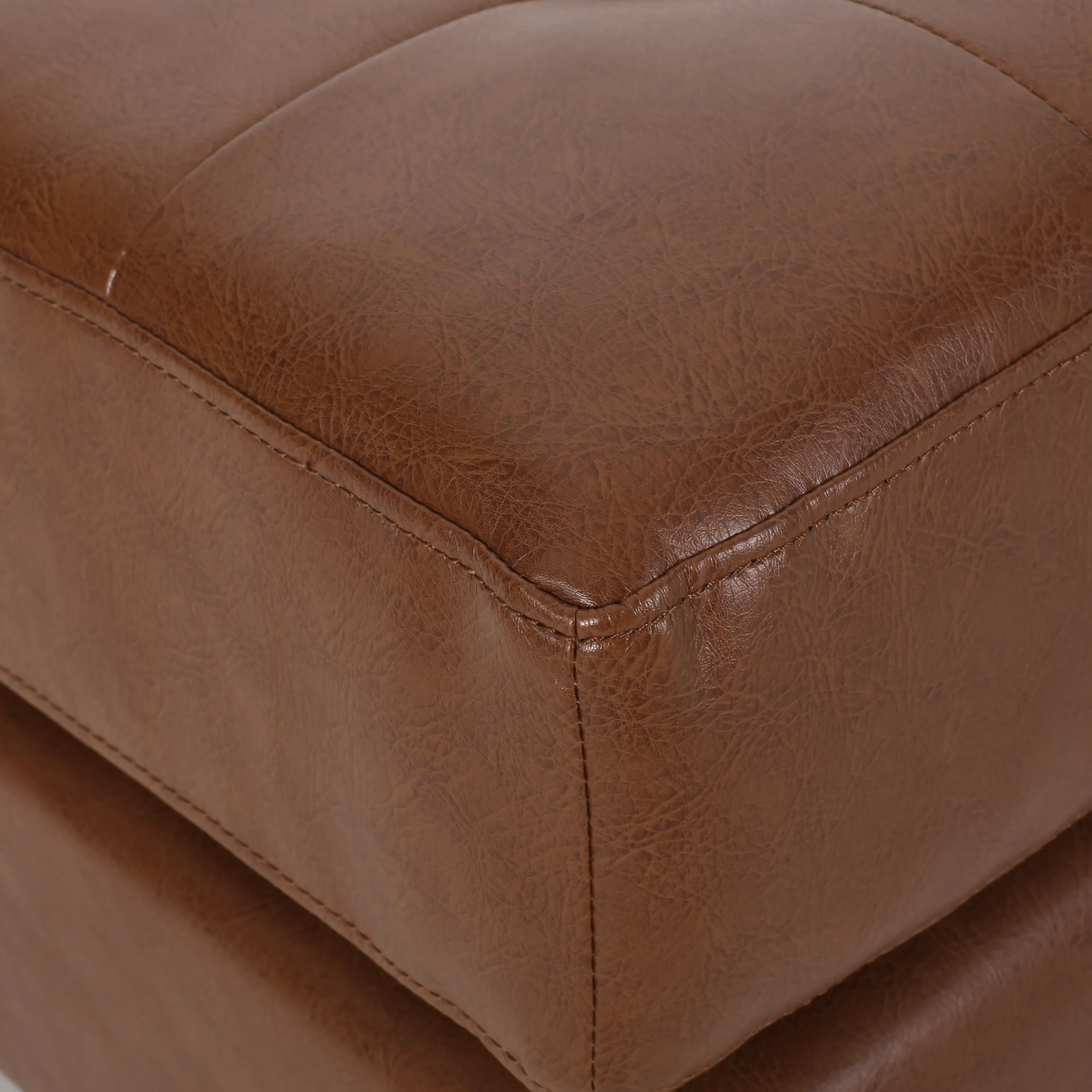 Elkjer Mid Century Modern Faux Leather Tufted Chaise Lounge with Bolster Pillow - furnishings