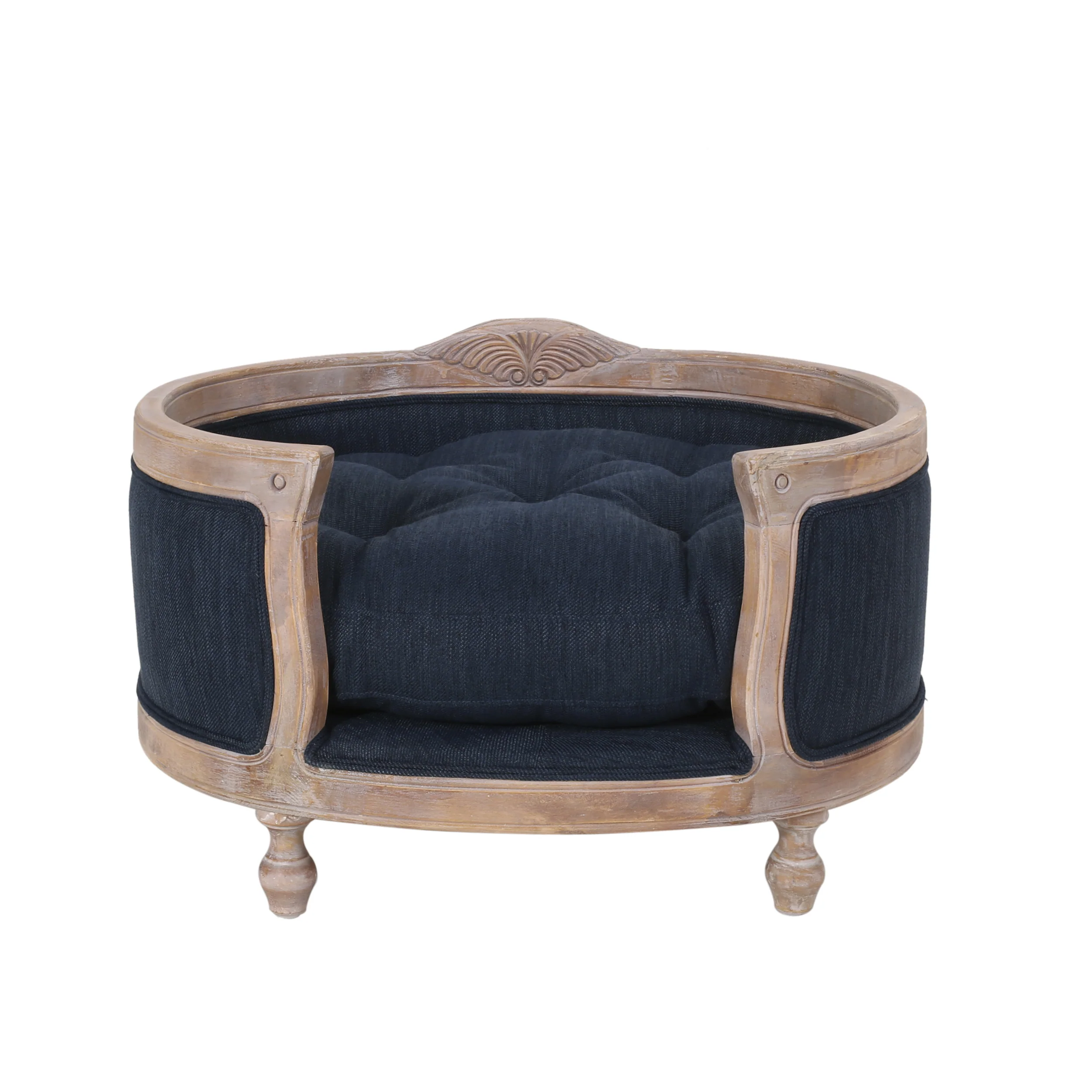 Burgos Contemporary Upholstered Medium Pet Bed with Wood Frame - furnishings